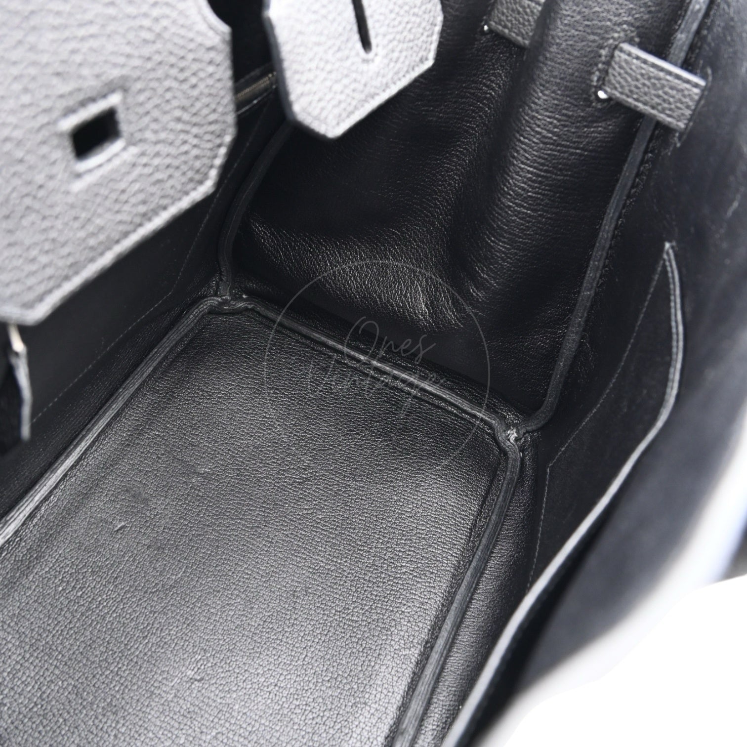 [Pre-owned] Hermes Birkin 35 Black PHW Stamp Square N Bag