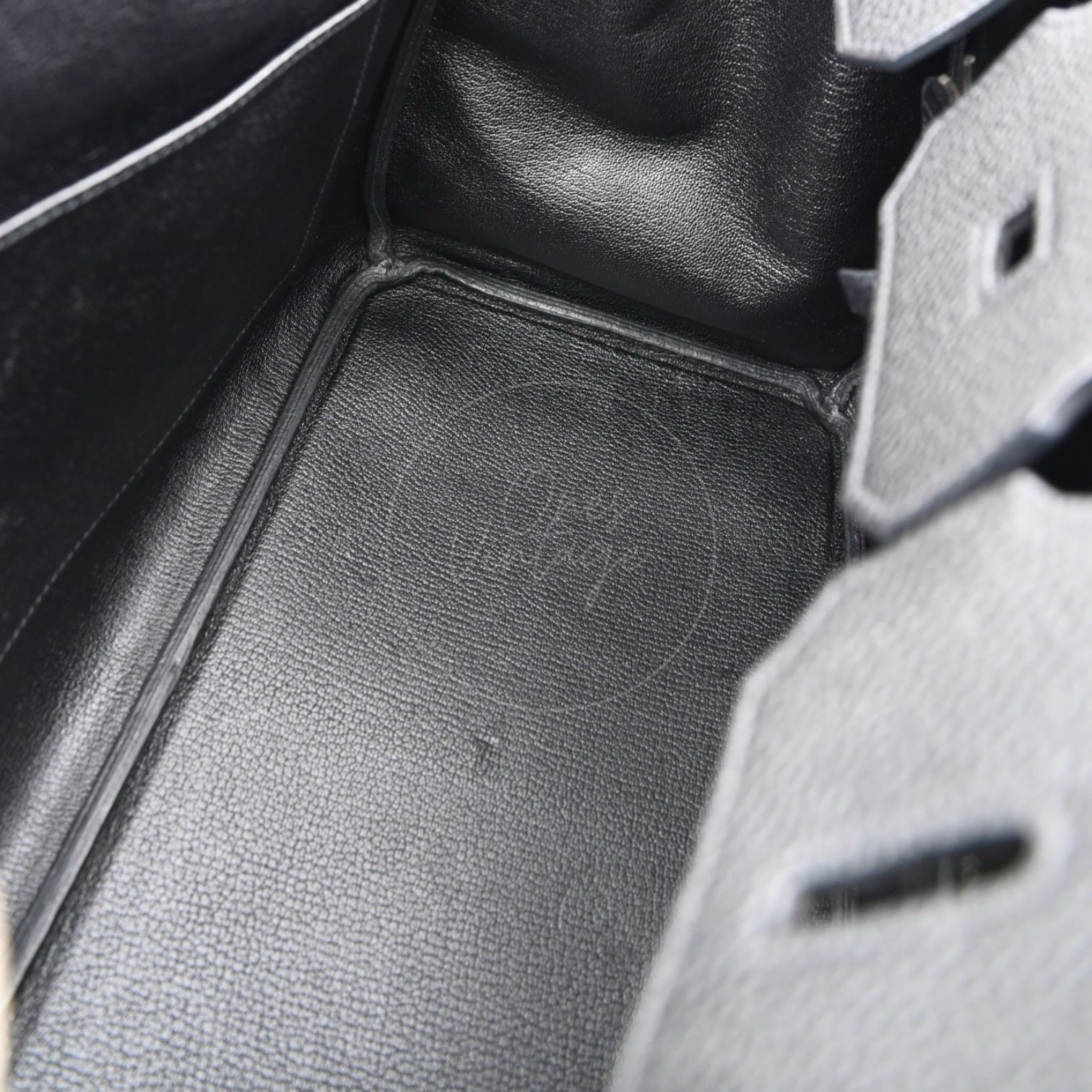 [Pre-owned] Hermes Birkin 35 Black PHW Stamp Square N Bag