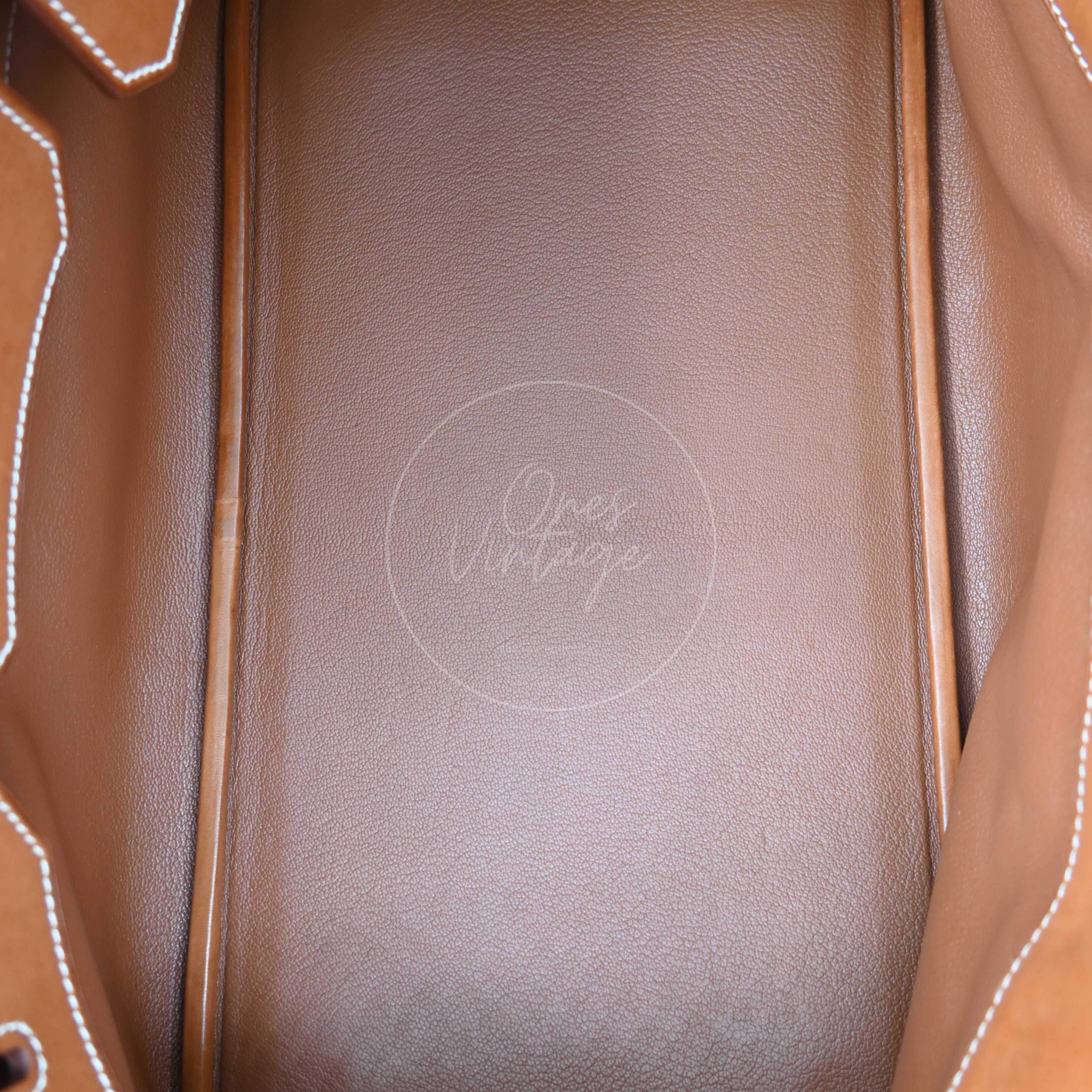 [Pre-owned] Hermes Birkin Shoulder Denim x Natural Barenia Stamp Square I PHW Bag