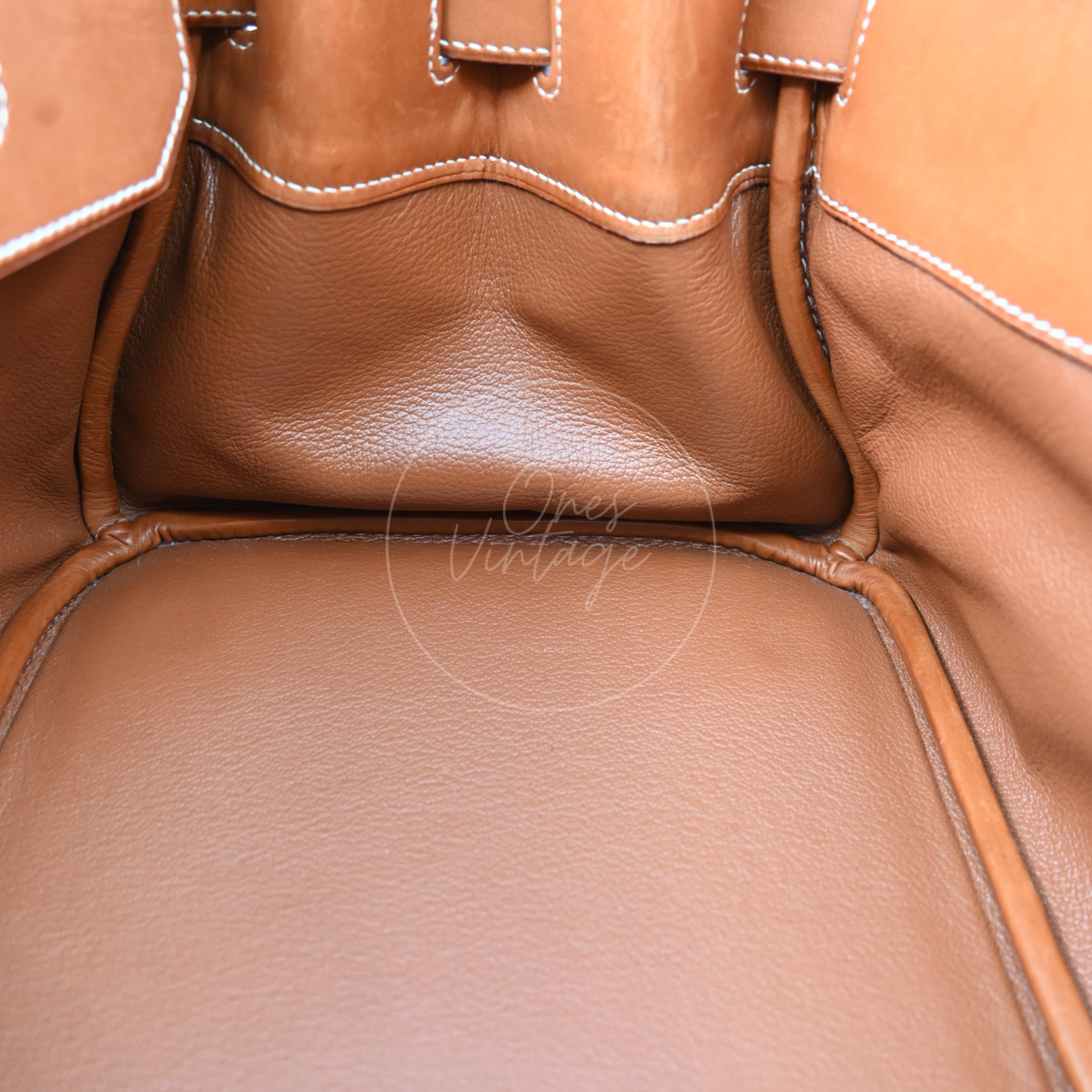 [Pre-owned] Hermes Birkin Shoulder Denim x Natural Barenia Stamp Square I PHW Bag