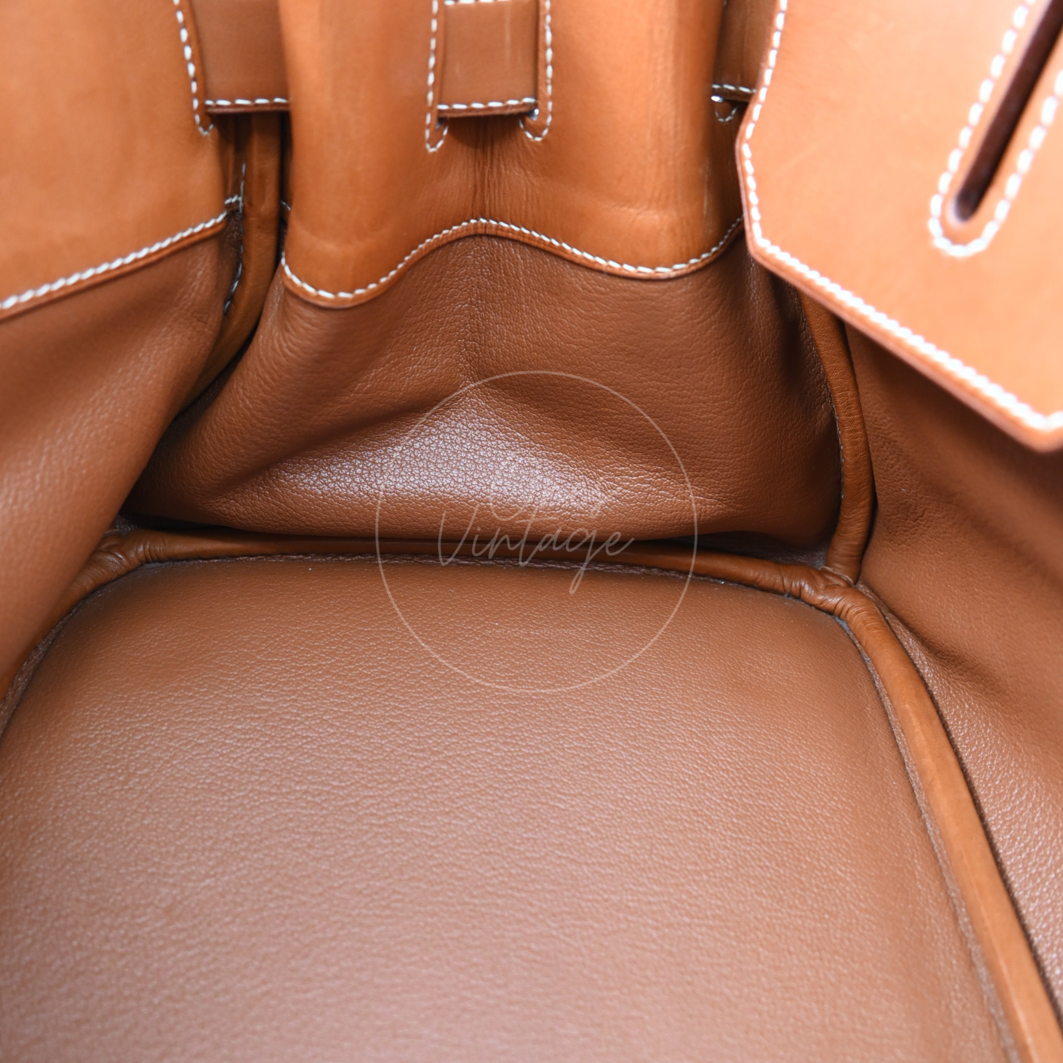 [Pre-owned] Hermes Birkin Shoulder Denim x Natural Barenia Stamp Square I PHW Bag