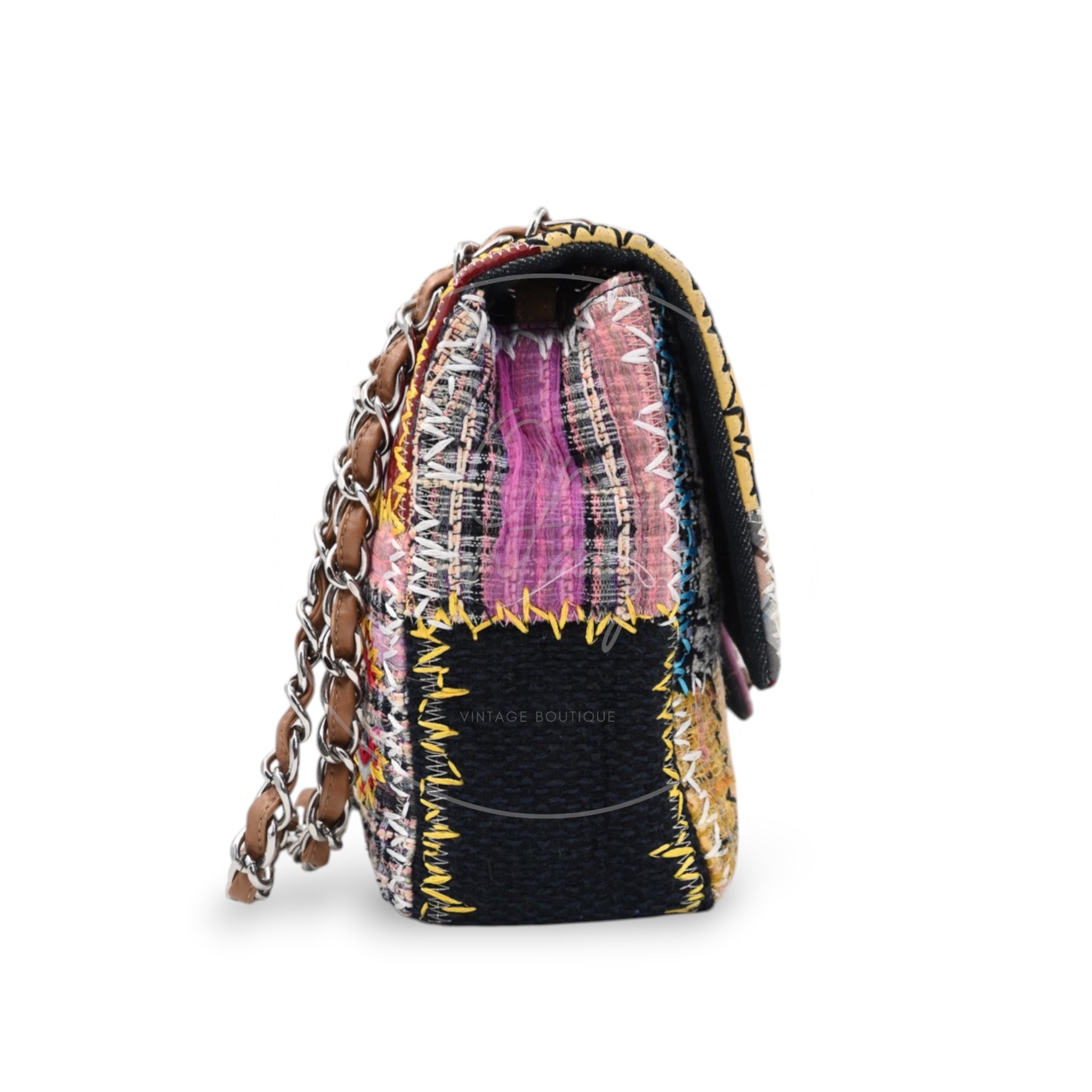 [Pre-owned] Chanel Patchwork Multicolor Classic Flap Bag Series 14