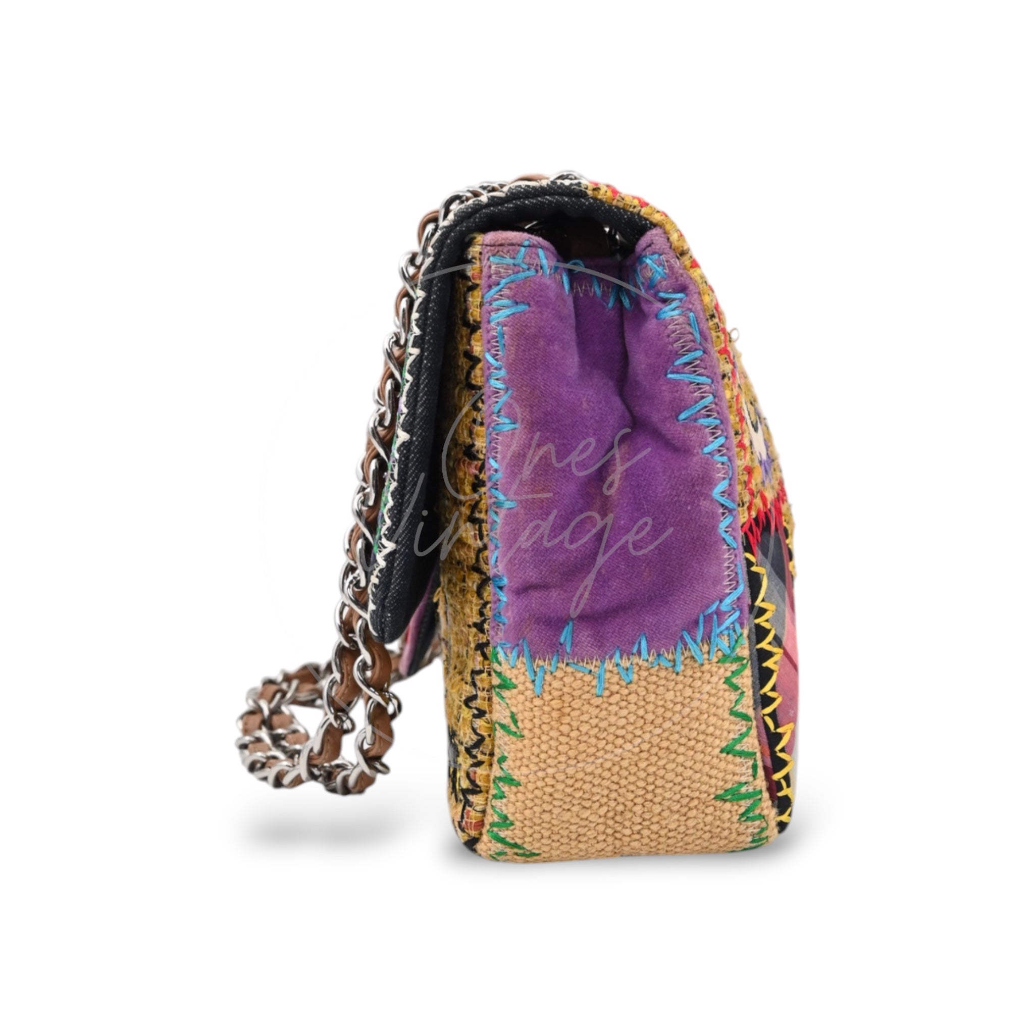 [Pre-owned] Chanel Patchwork Multicolor Classic Flap Bag Series 14