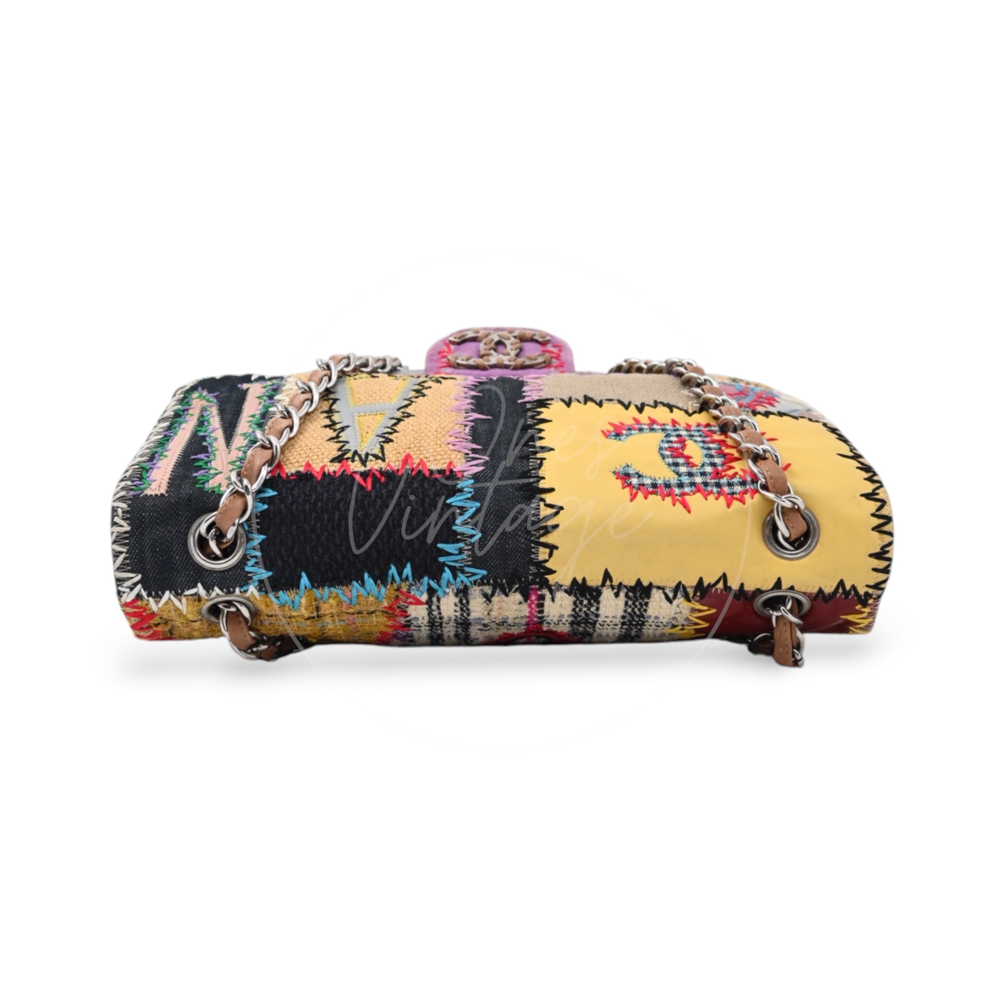 [Pre-owned] Chanel Patchwork Multicolor Classic Flap Bag Series 14