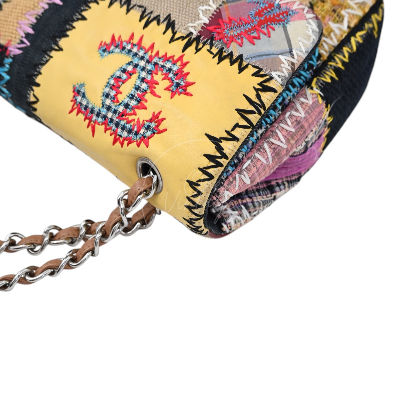 [Pre-owned] Chanel Patchwork Multicolor Classic Flap Bag Series 14