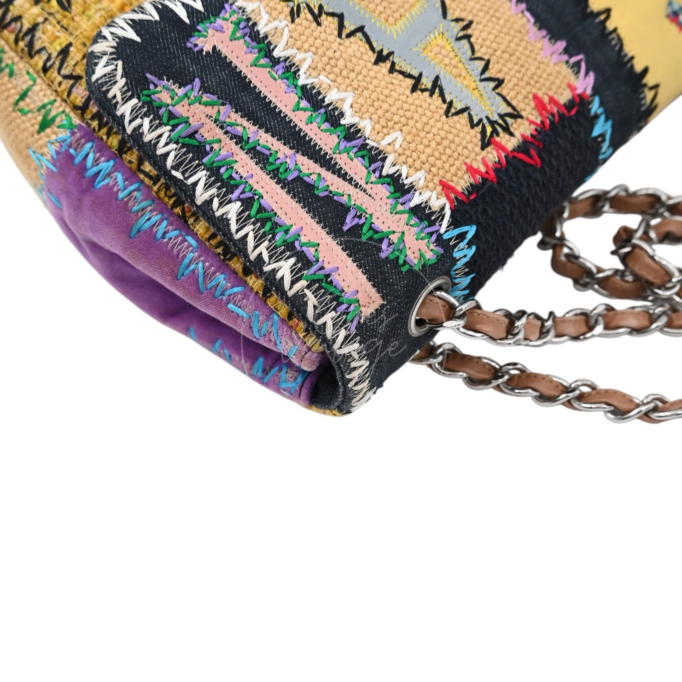 [Pre-owned] Chanel Patchwork Multicolor Classic Flap Bag Series 14