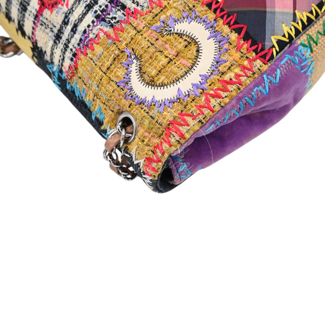 [Pre-owned] Chanel Patchwork Multicolor Classic Flap Bag Series 14