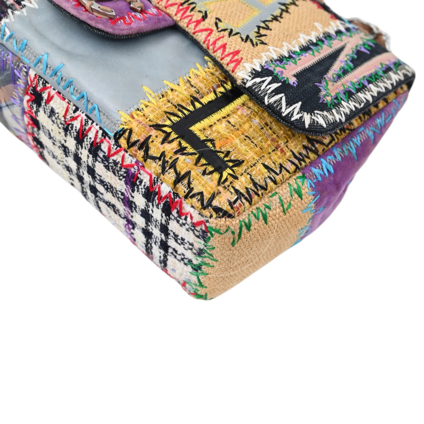 [Pre-owned] Chanel Patchwork Multicolor Classic Flap Bag Series 14
