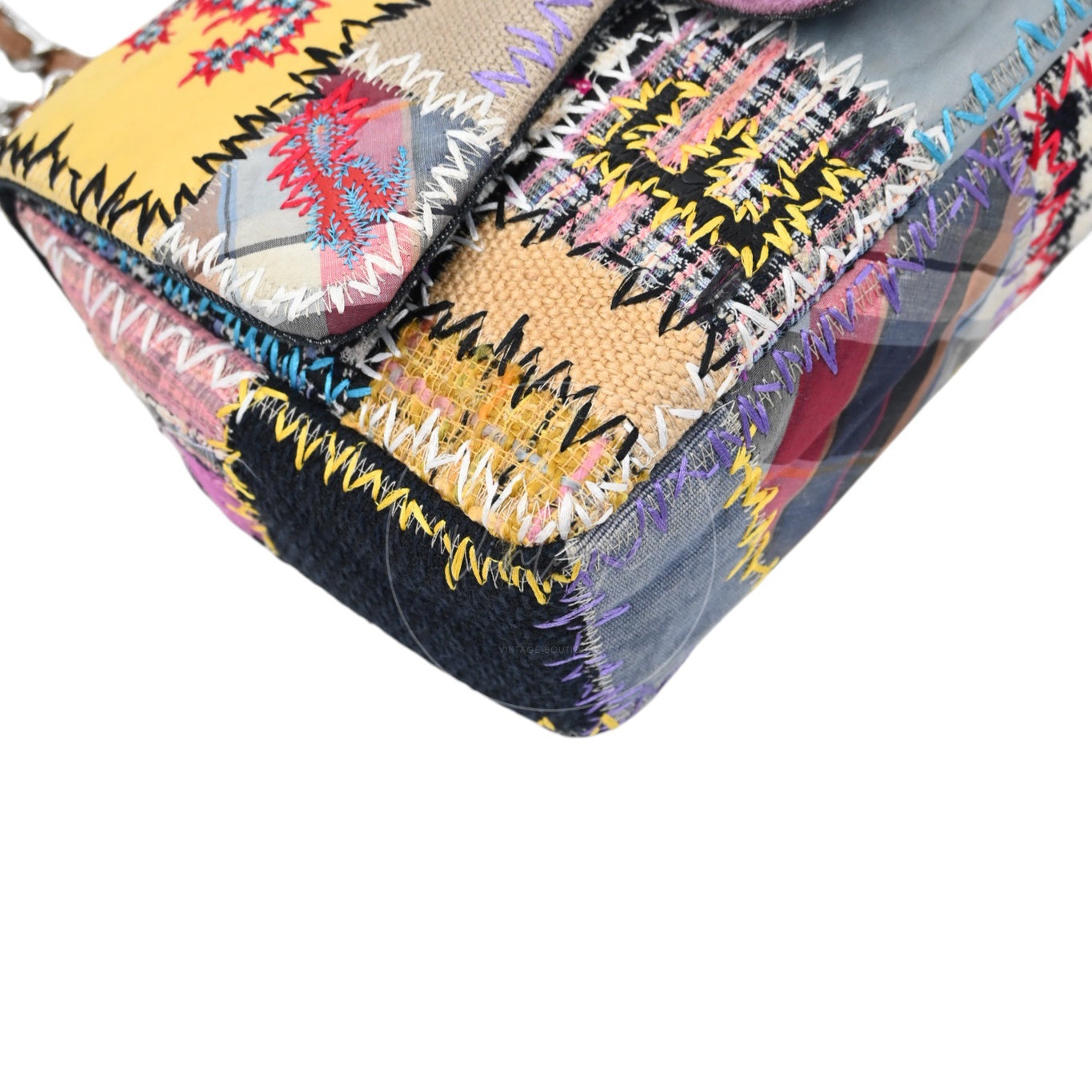 [Pre-owned] Chanel Patchwork Multicolor Classic Flap Bag Series 14