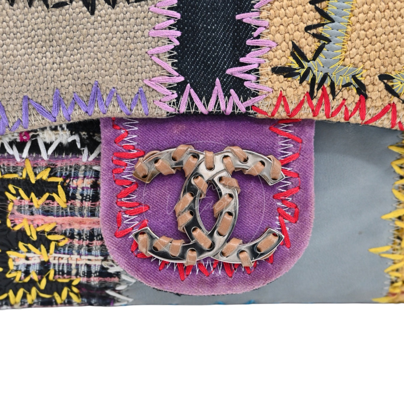 [Pre-owned] Chanel Patchwork Multicolor Classic Flap Bag Series 14