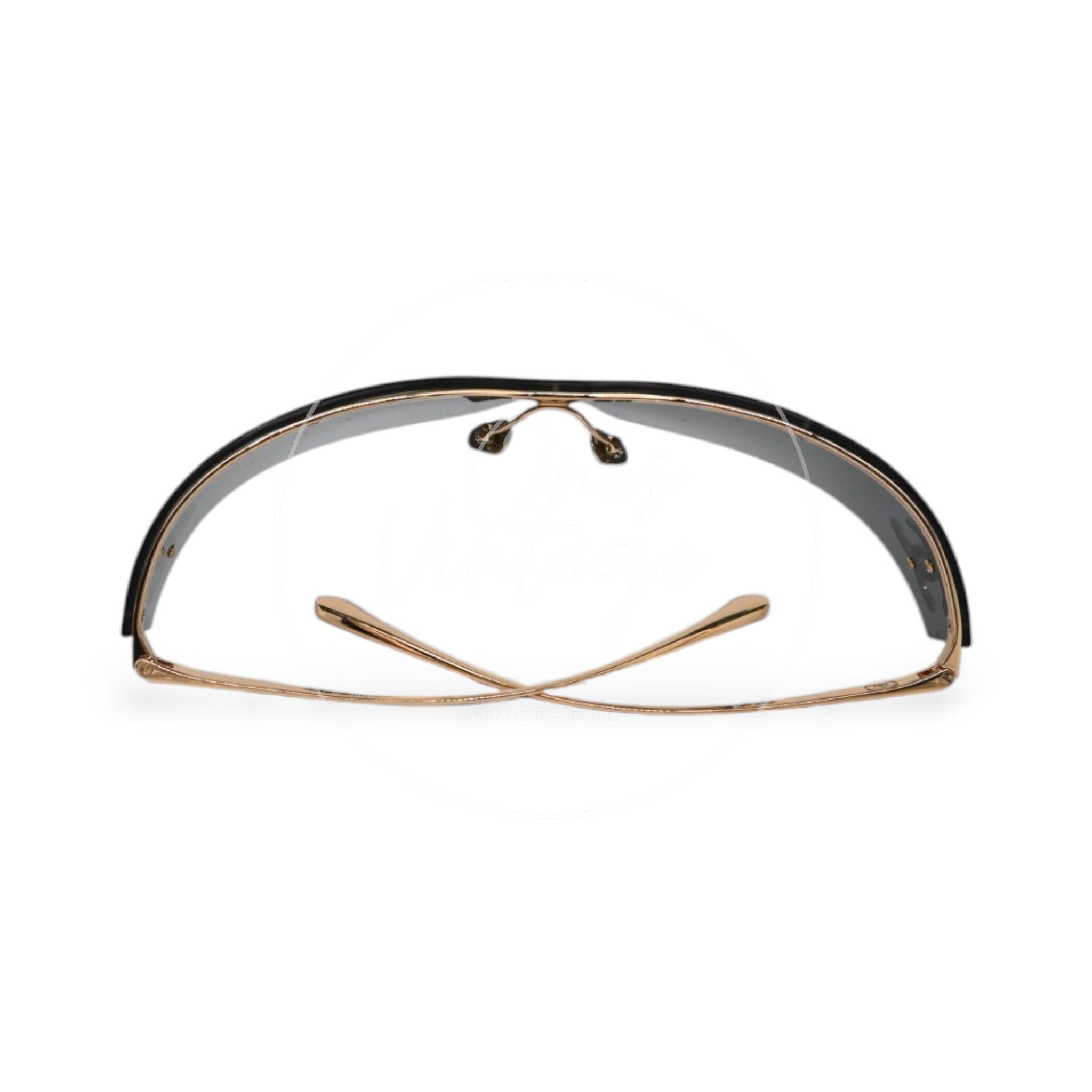 Chanel Black Sunglasses 26M Gold-Tone Metal Frame