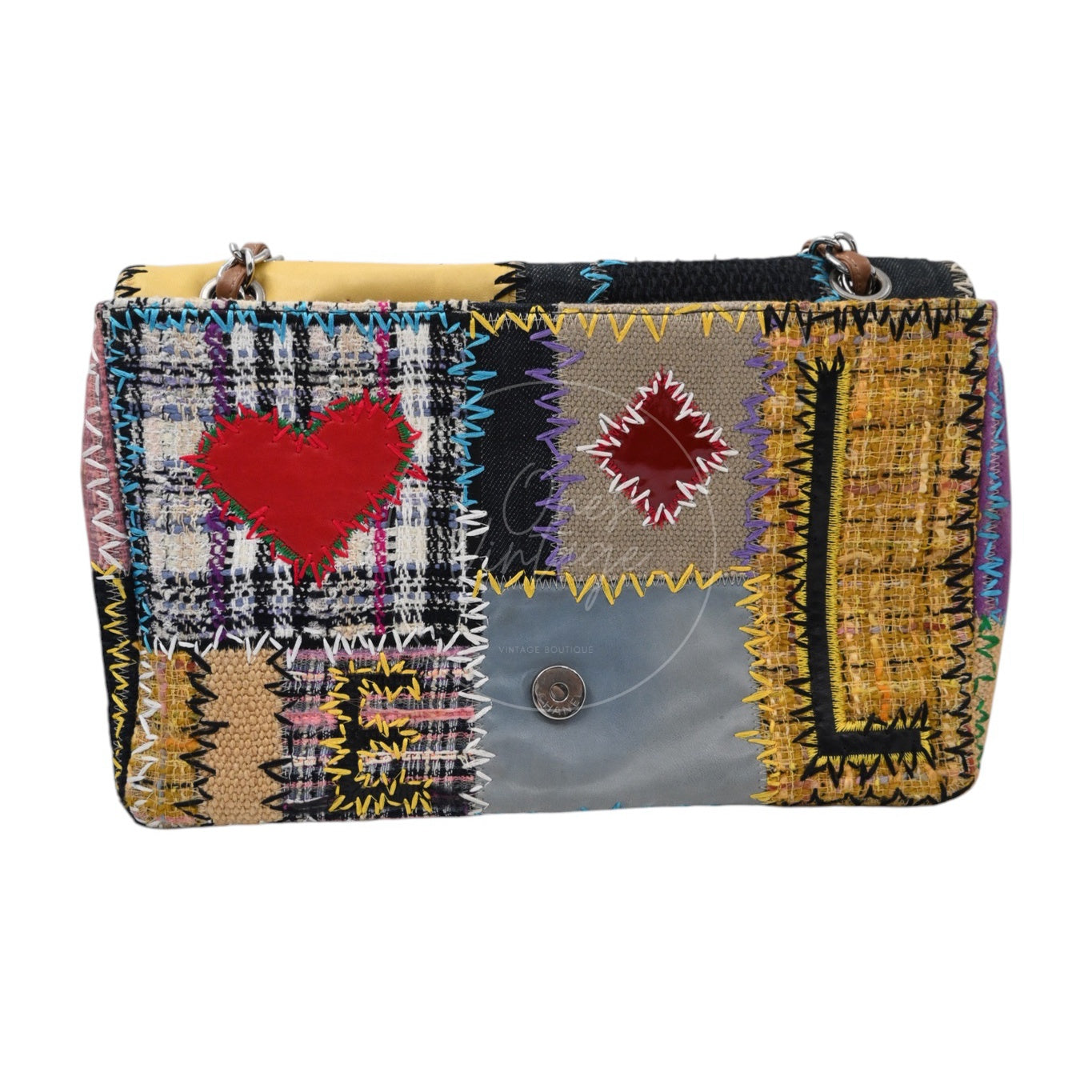 [Pre-owned] Chanel Patchwork Multicolor Classic Flap Bag Series 14