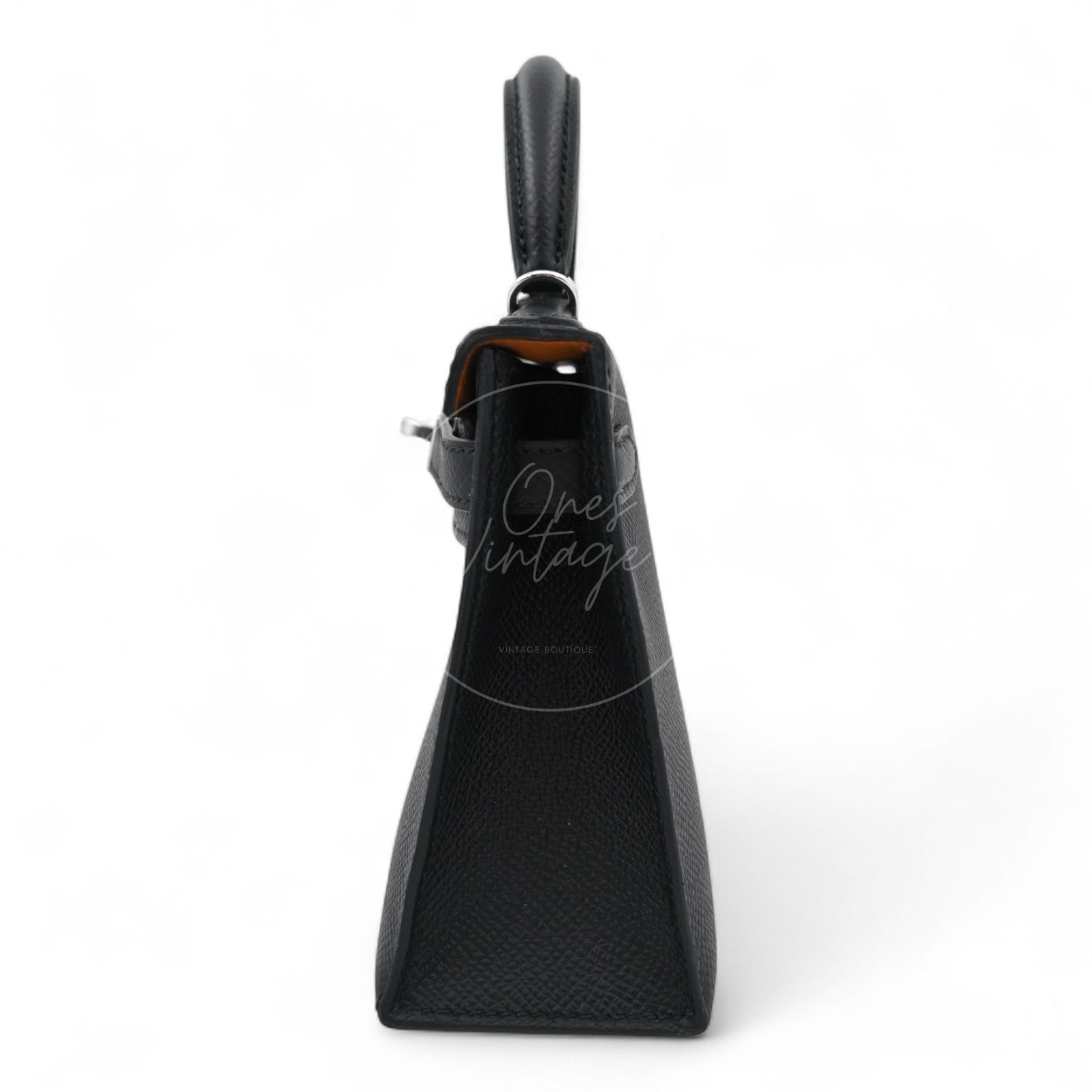 [Unused] Hermes Mini Kelly Black PHW Stamp W Handbag