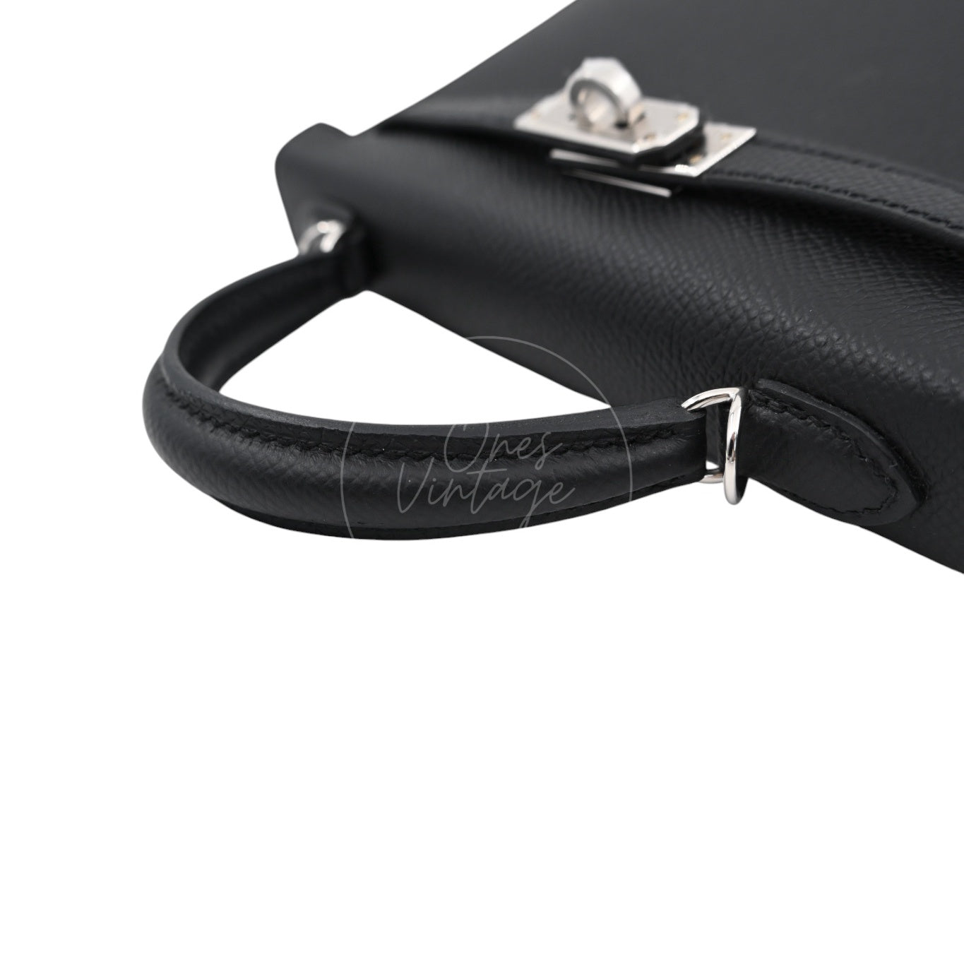 [Unused] Hermes Mini Kelly Black PHW Stamp W Handbag