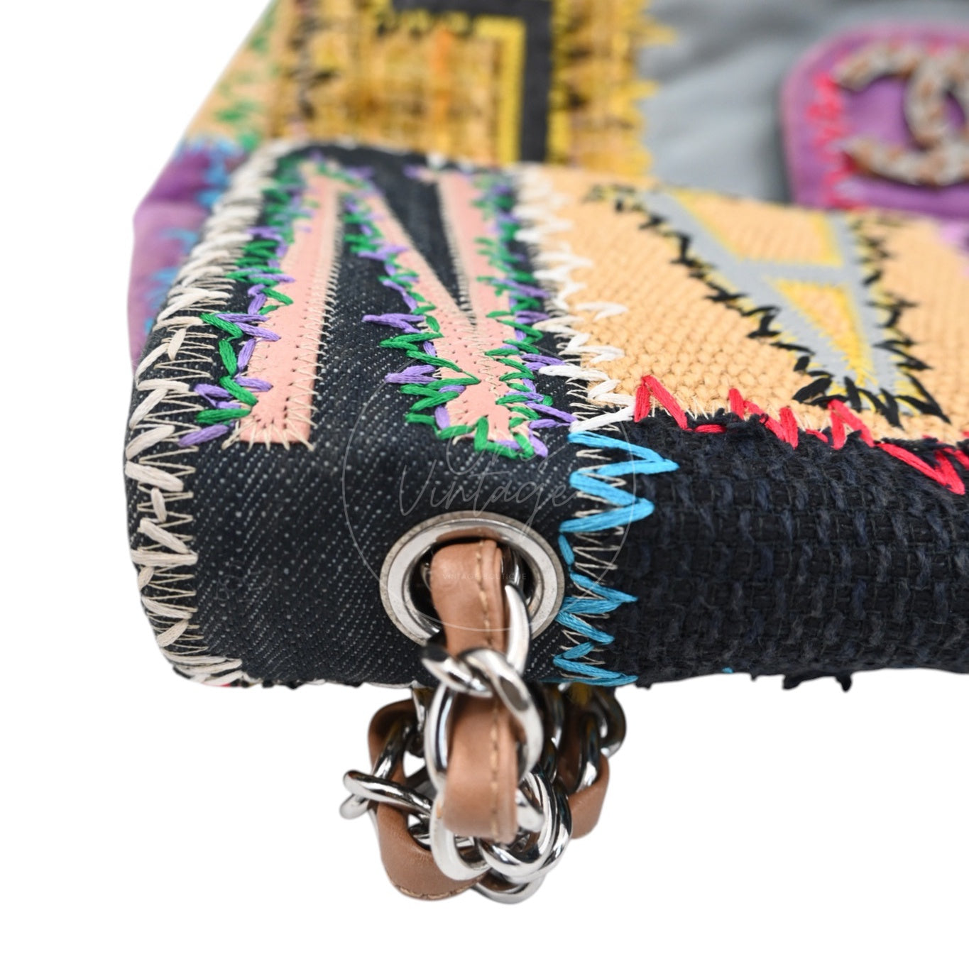 [Pre-owned] Chanel Patchwork Multicolor Classic Flap Bag Series 14