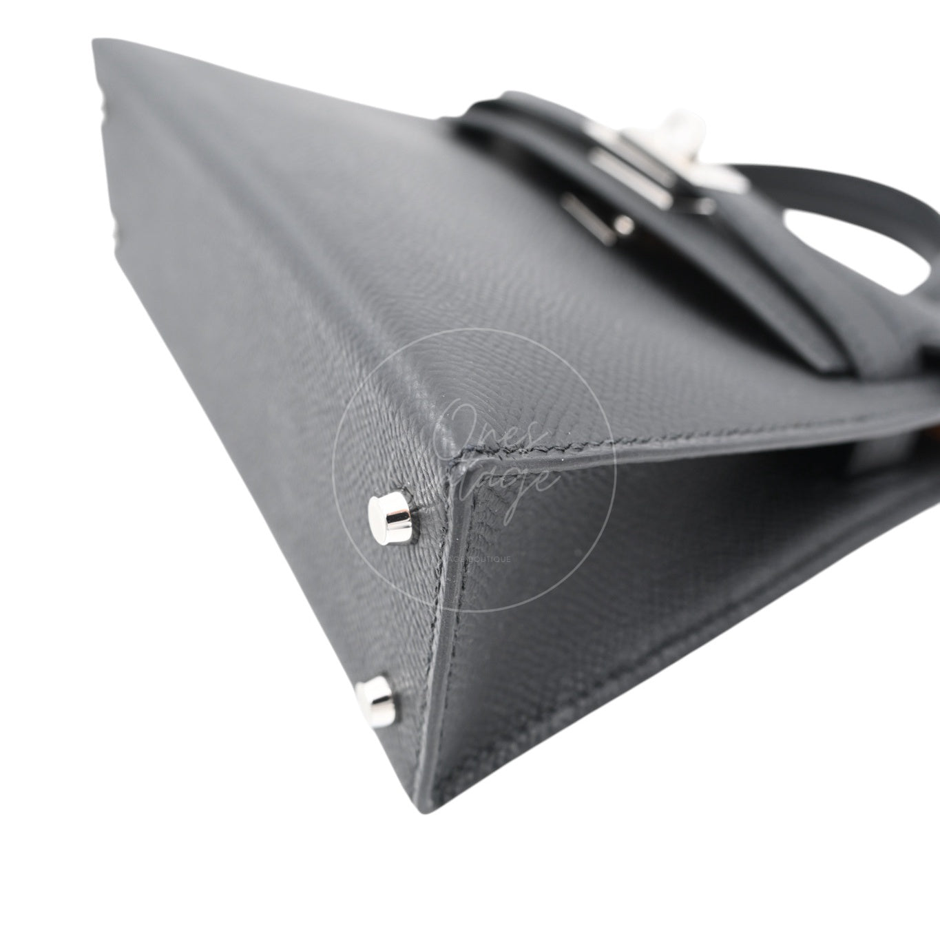 [Unused] Hermes Mini Kelly Black PHW Stamp W Handbag