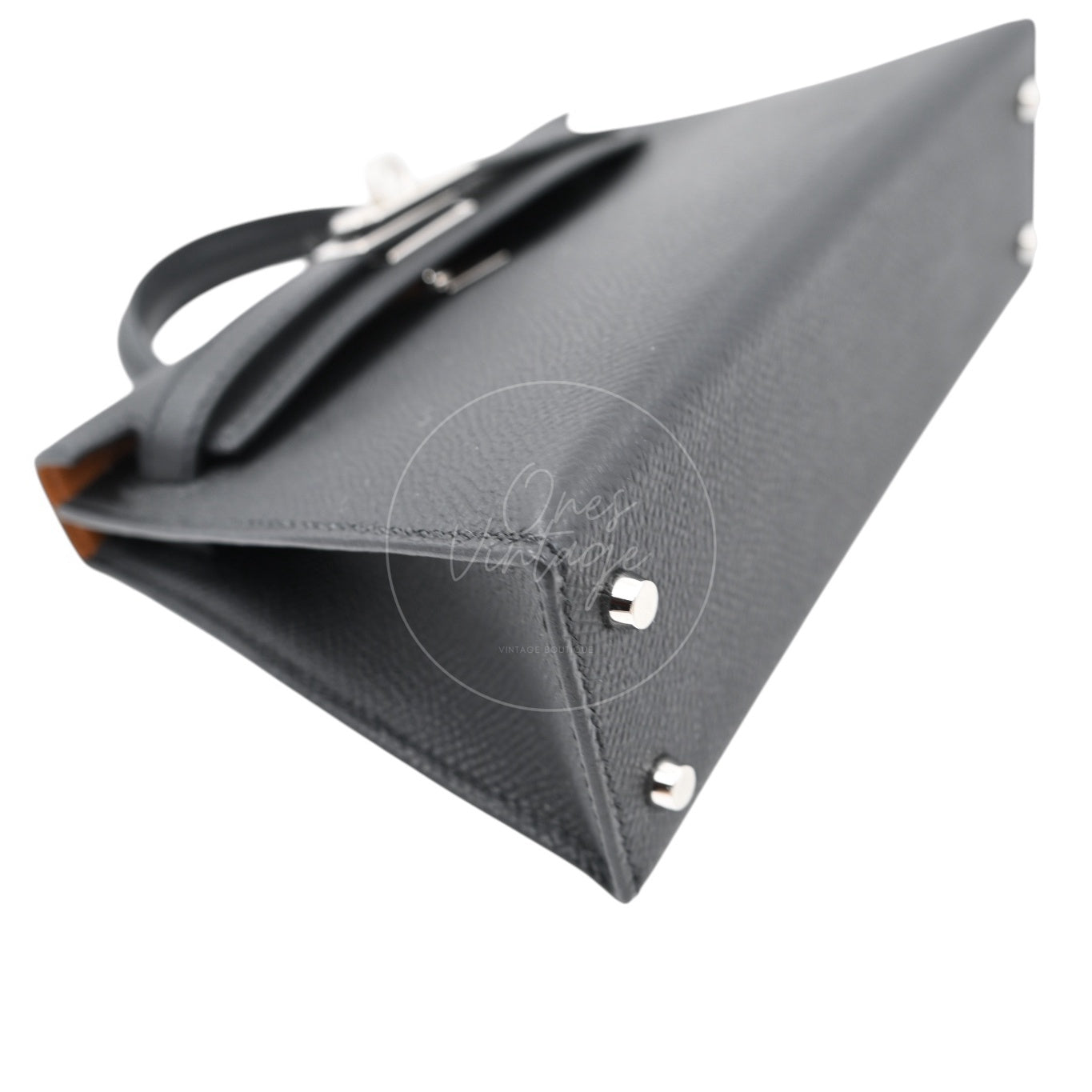 [Unused] Hermes Mini Kelly Black PHW Stamp W Handbag