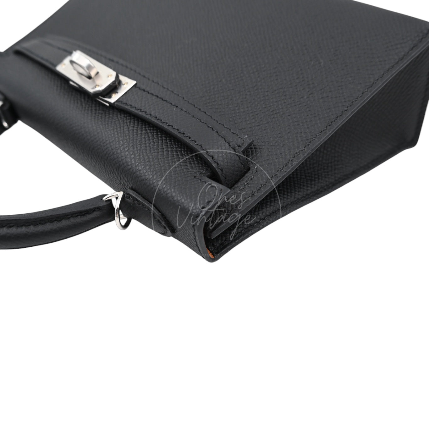 [Unused] Hermes Mini Kelly Black PHW Stamp W Handbag