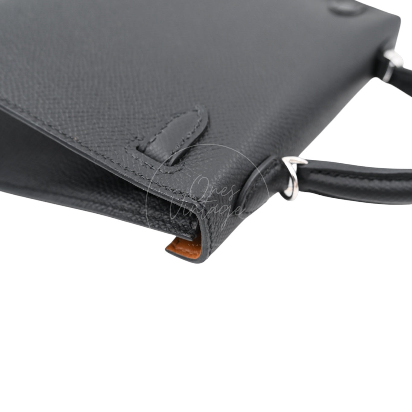 [Unused] Hermes Mini Kelly Black PHW Stamp W Handbag