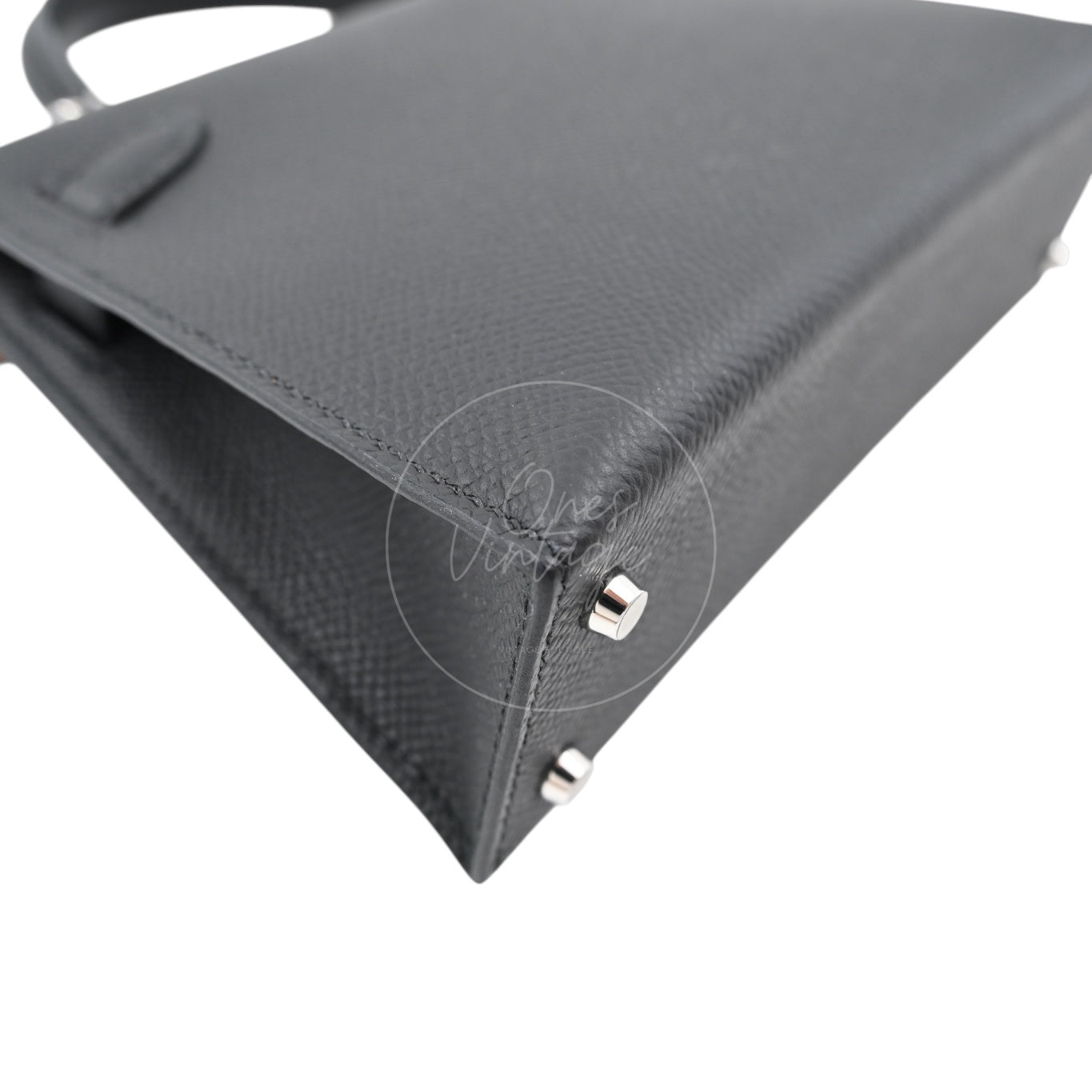 [Unused] Hermes Mini Kelly Black PHW Stamp W Handbag