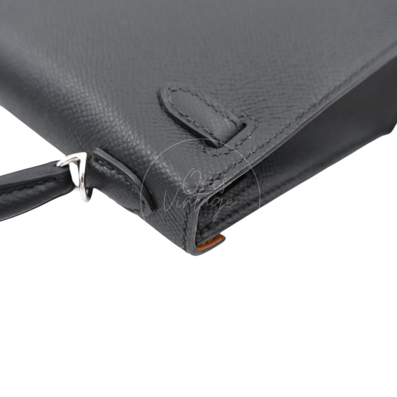 [Unused] Hermes Mini Kelly Black PHW Stamp W Handbag