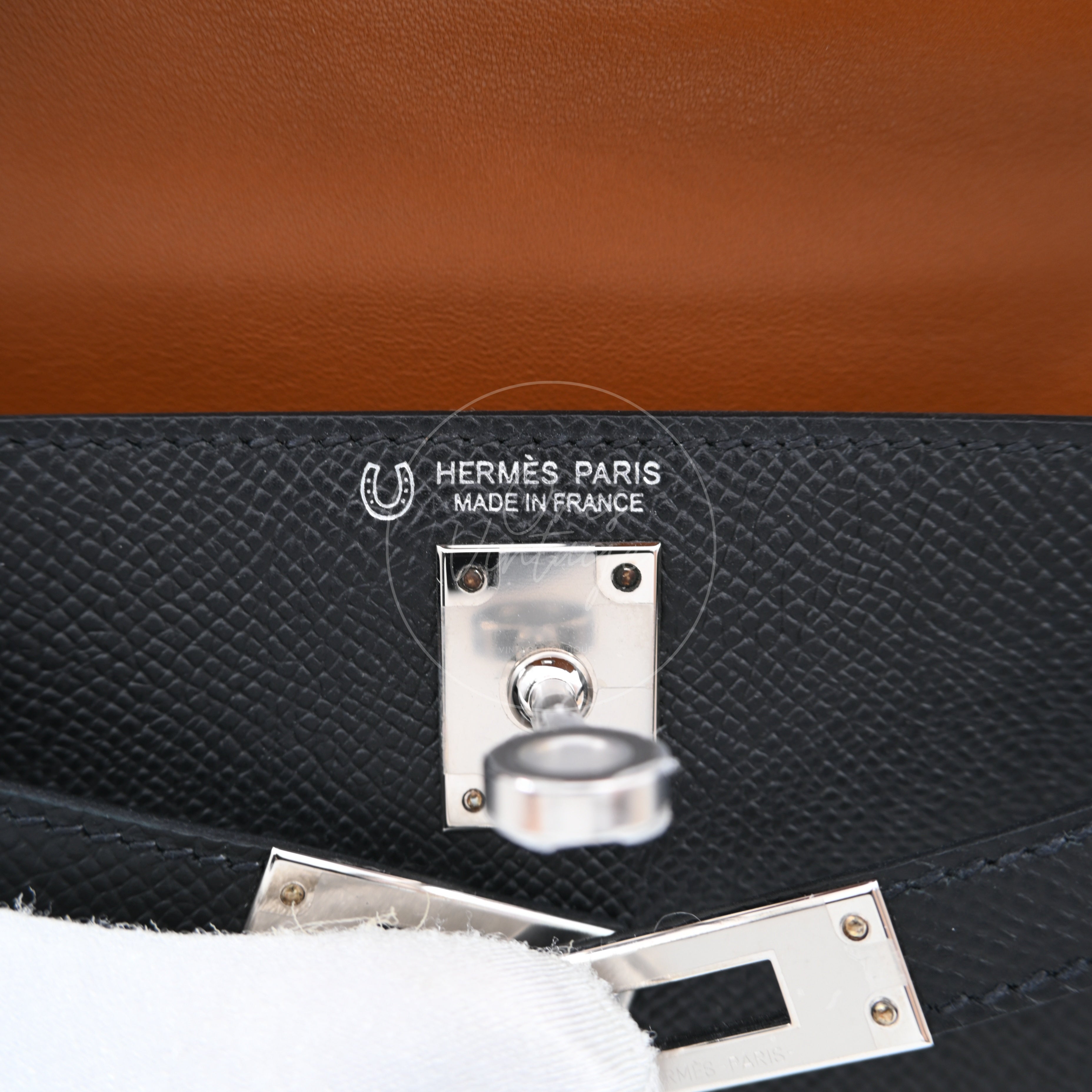 [Unused] Hermes Mini Kelly Black PHW Stamp W Handbag