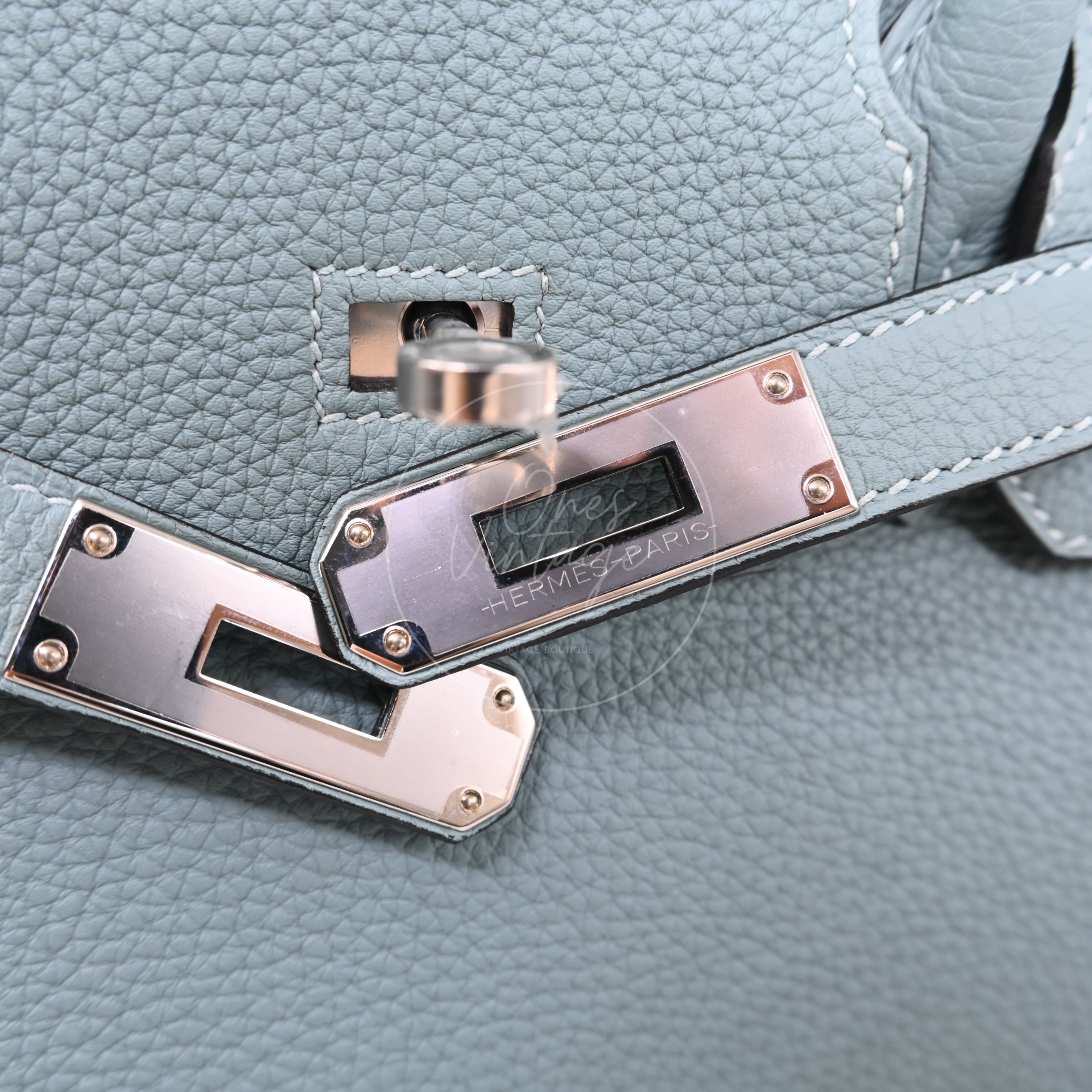 Hermes Birkin 30 Ciel Togo PHW Stamp Y