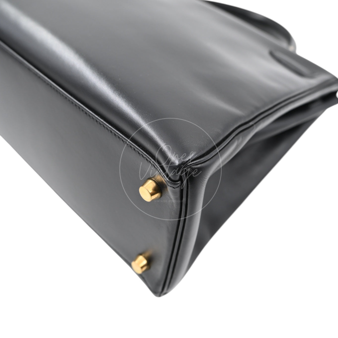 [Pre-owned] Hermes Kelly Retourne Black Size 32 Square B Box Leather Handbag