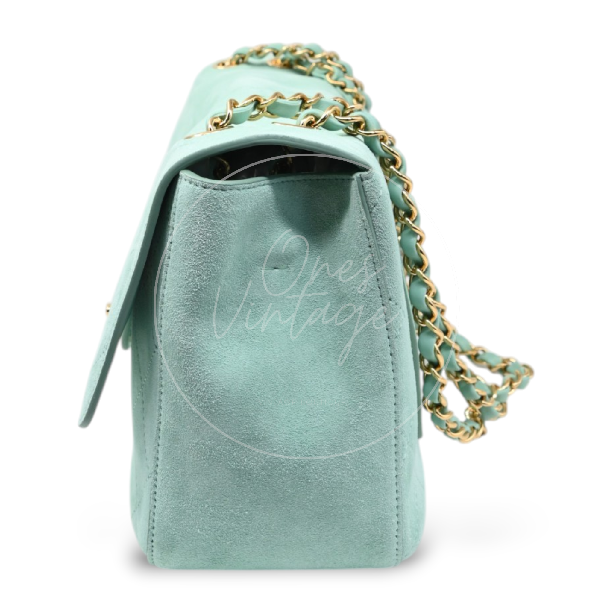 Chanel Green Suede Maxi 32cm GHW Sereis HT