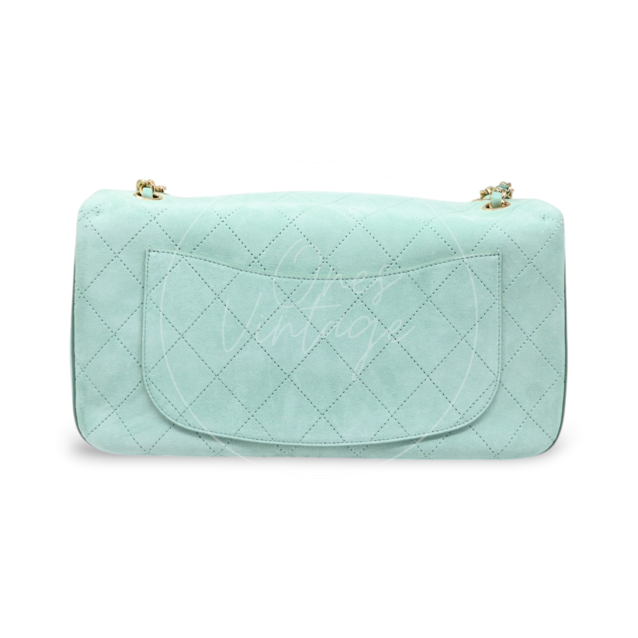 Chanel Green Suede Maxi 32cm GHW Sereis HT