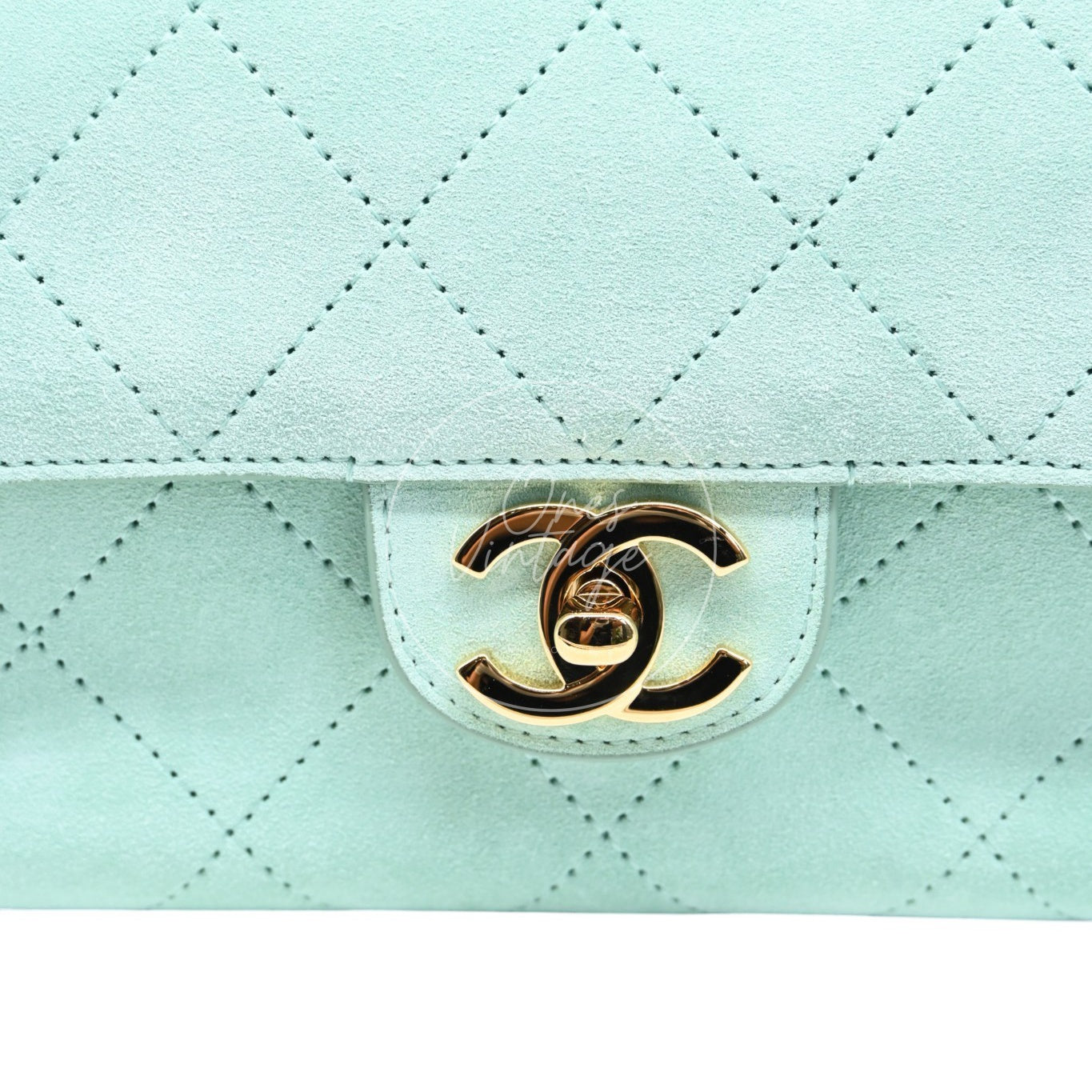 Chanel Green Suede Maxi 32cm GHW Sereis HT
