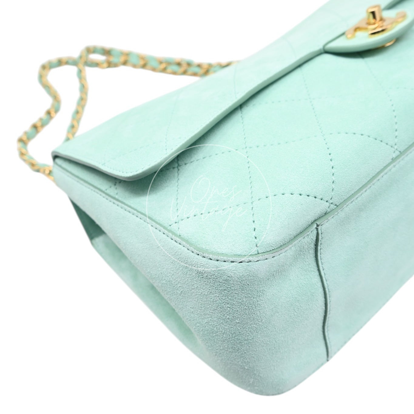 Chanel Green Suede Maxi 32cm GHW Sereis HT