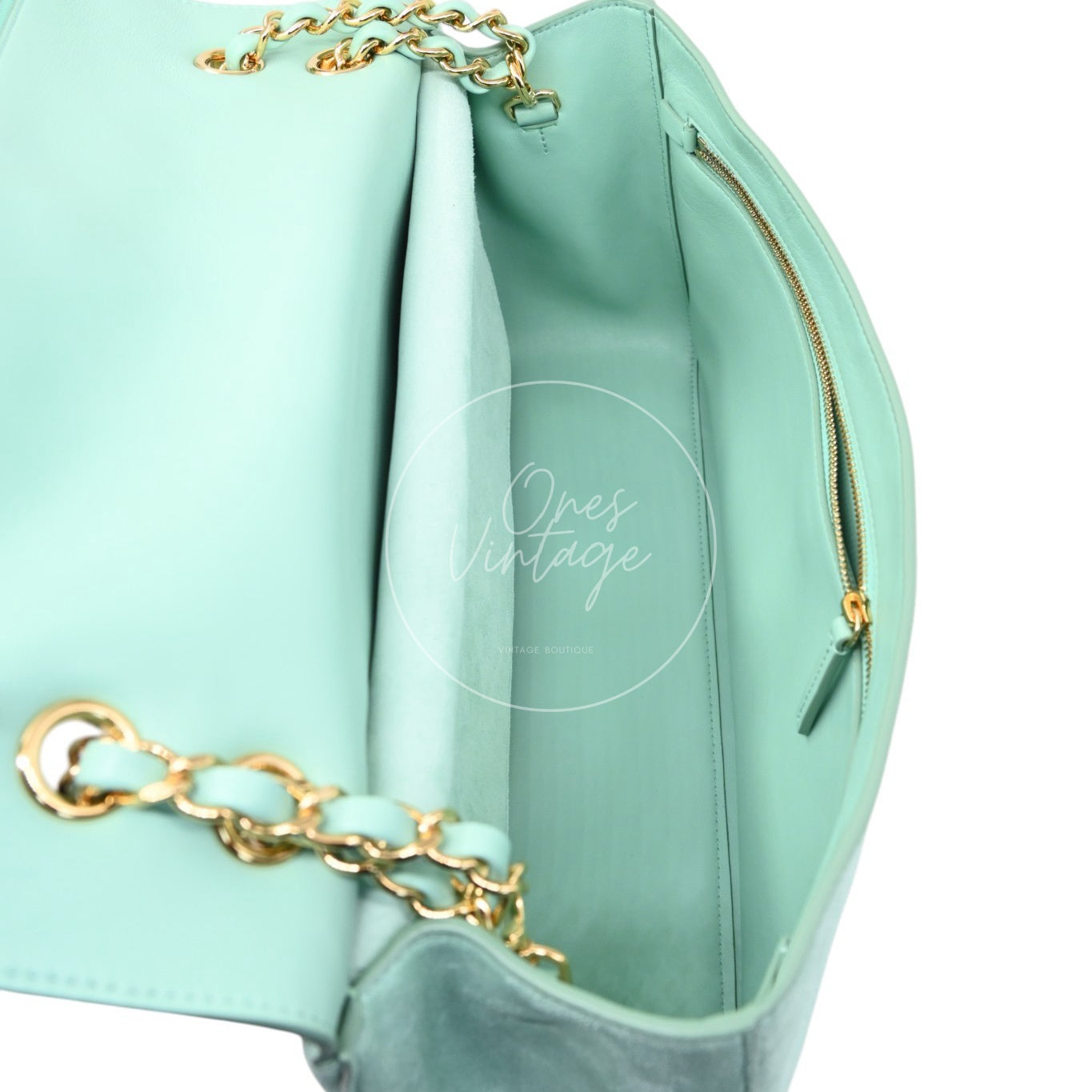 Chanel Green Suede Maxi 32cm GHW Sereis HT