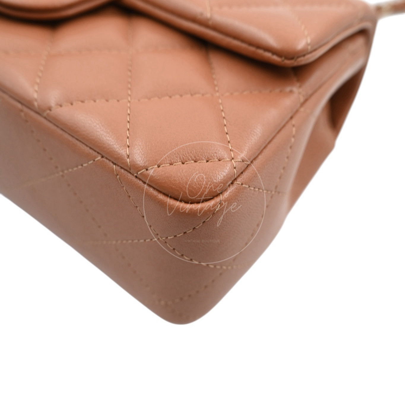 [Pre-owned] Chanel 21P Caramel Rectangular Lambskin Leather Mini Flap Bag