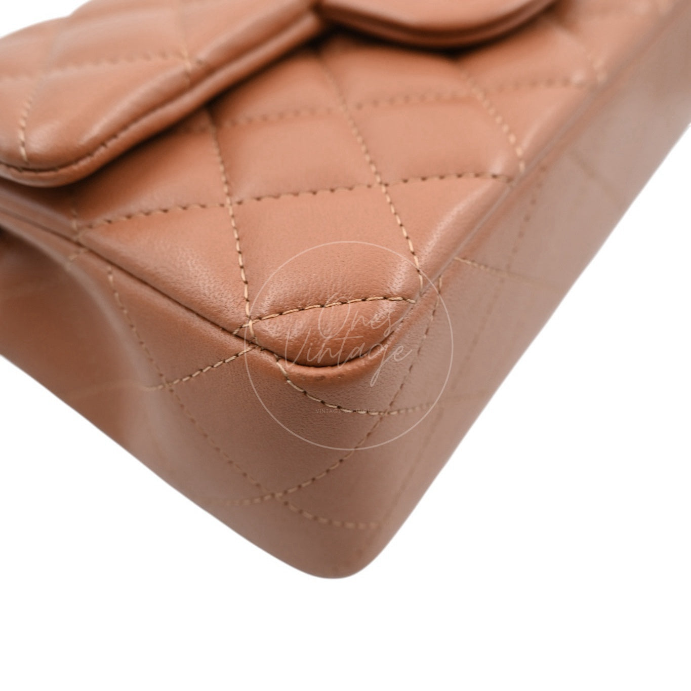 [Pre-owned] Chanel 21P Caramel Rectangular Lambskin Leather Mini Flap Bag