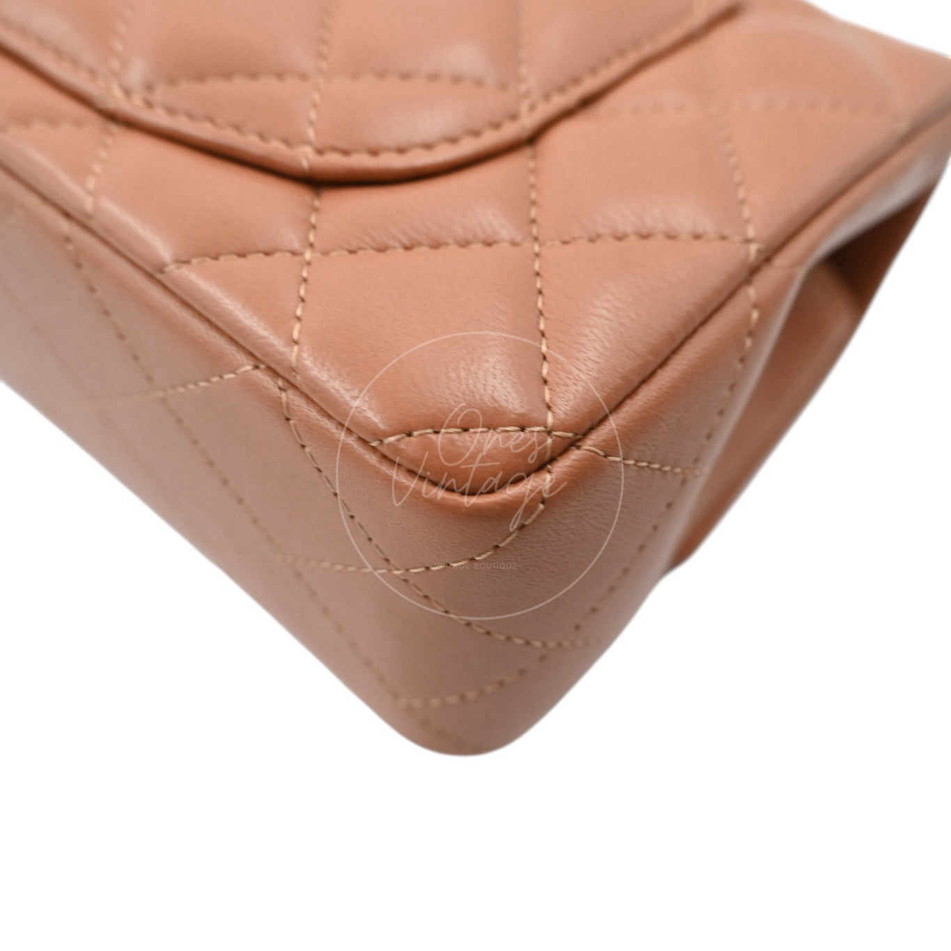 [Pre-owned] Chanel 21P Caramel Rectangular Lambskin Leather Mini Flap Bag