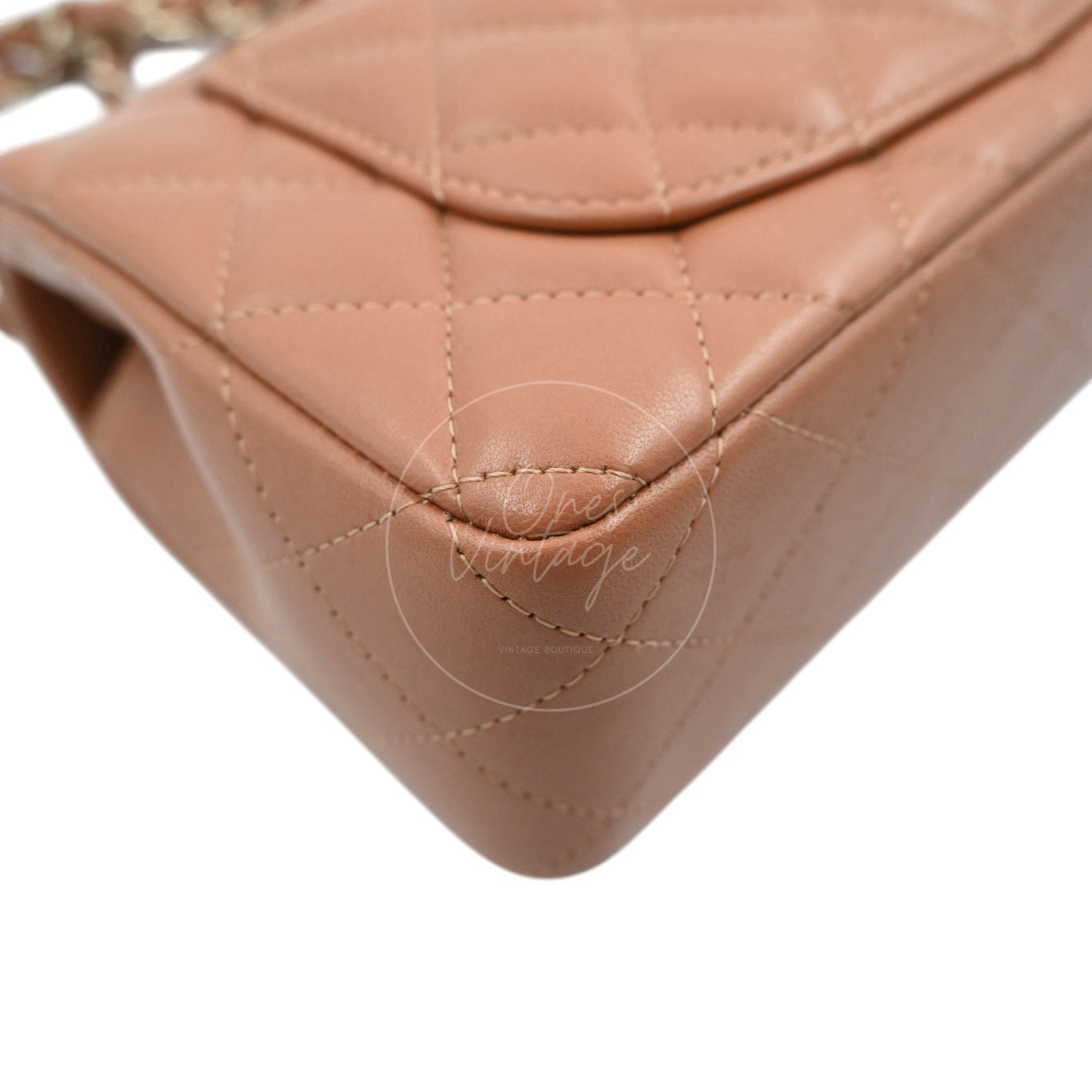 [Pre-owned] Chanel 21P Caramel Rectangular Lambskin Leather Mini Flap Bag