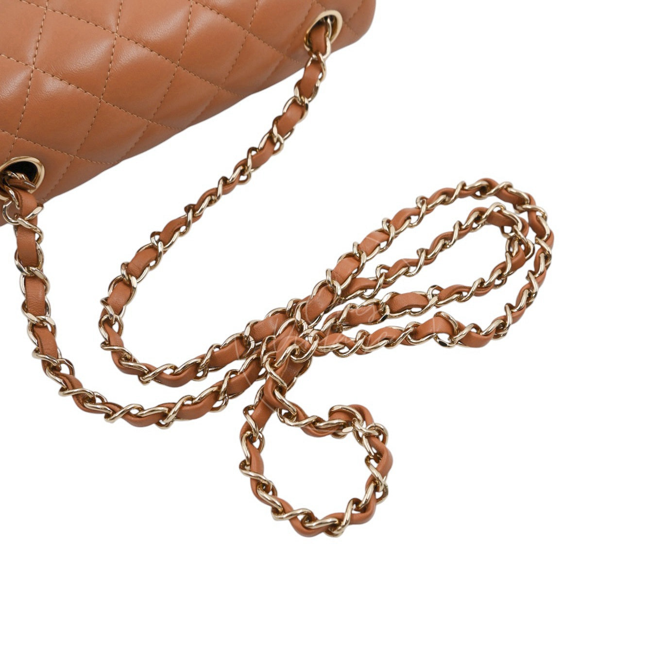 [Pre-owned] Chanel 21P Caramel Rectangular Lambskin Leather Mini Flap Bag