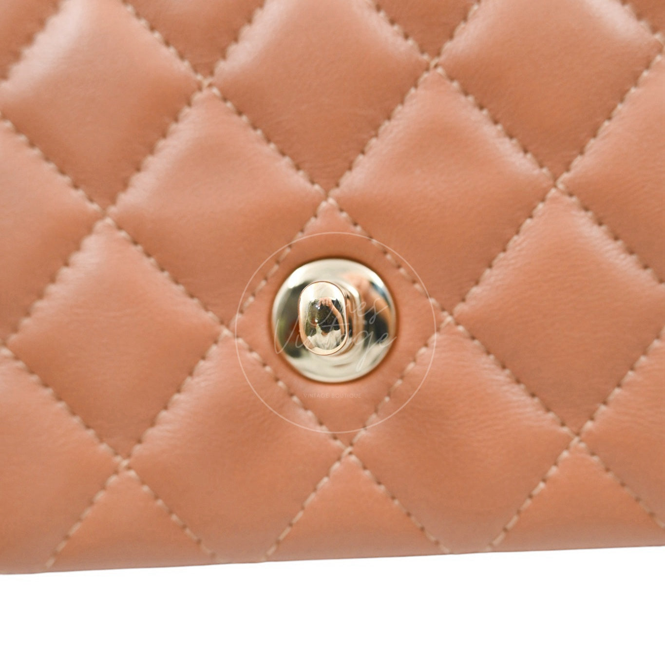 [Pre-owned] Chanel 21P Caramel Rectangular Lambskin Leather Mini Flap Bag