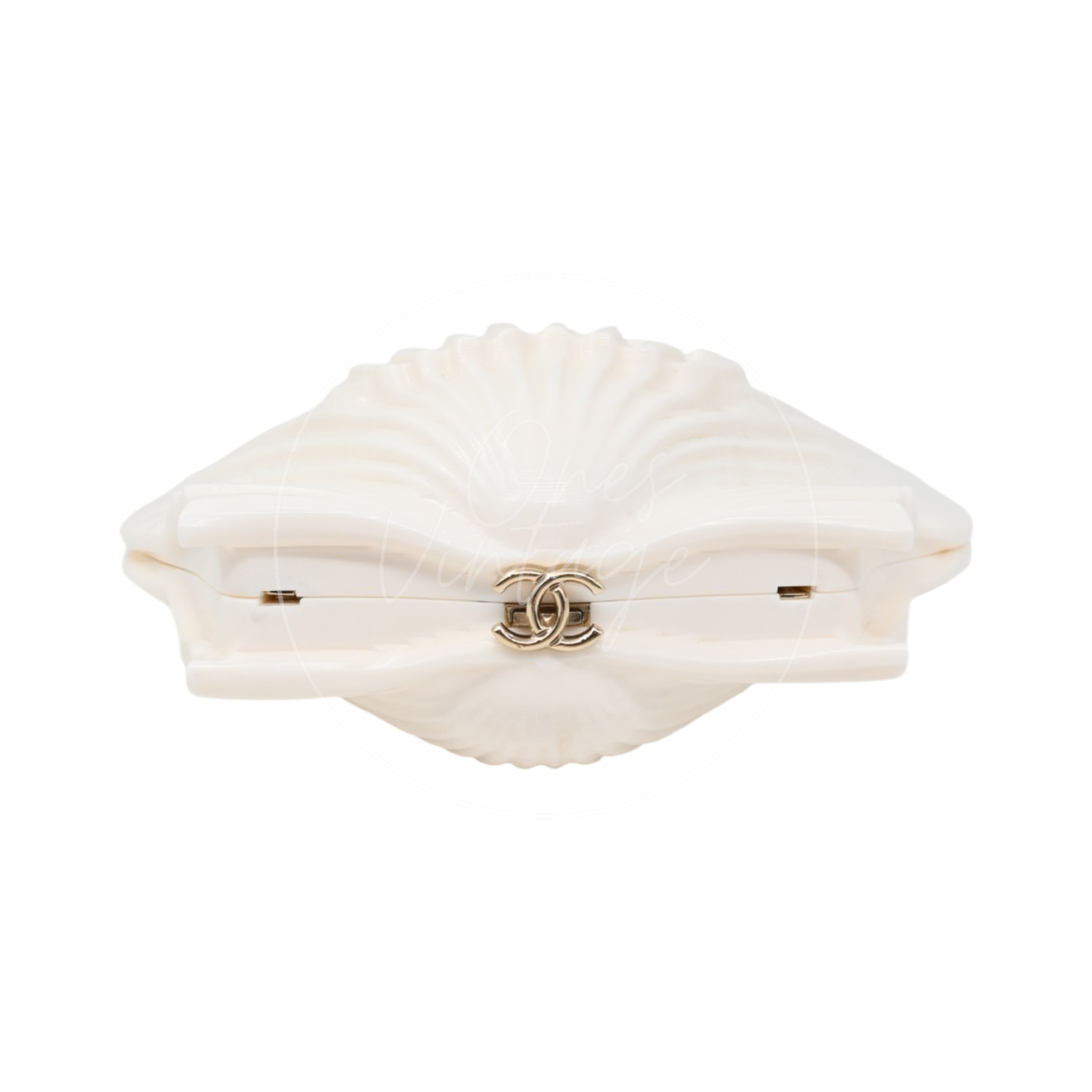 Chanel Plexiglass Evening On The Beach Shell GHW Cream White