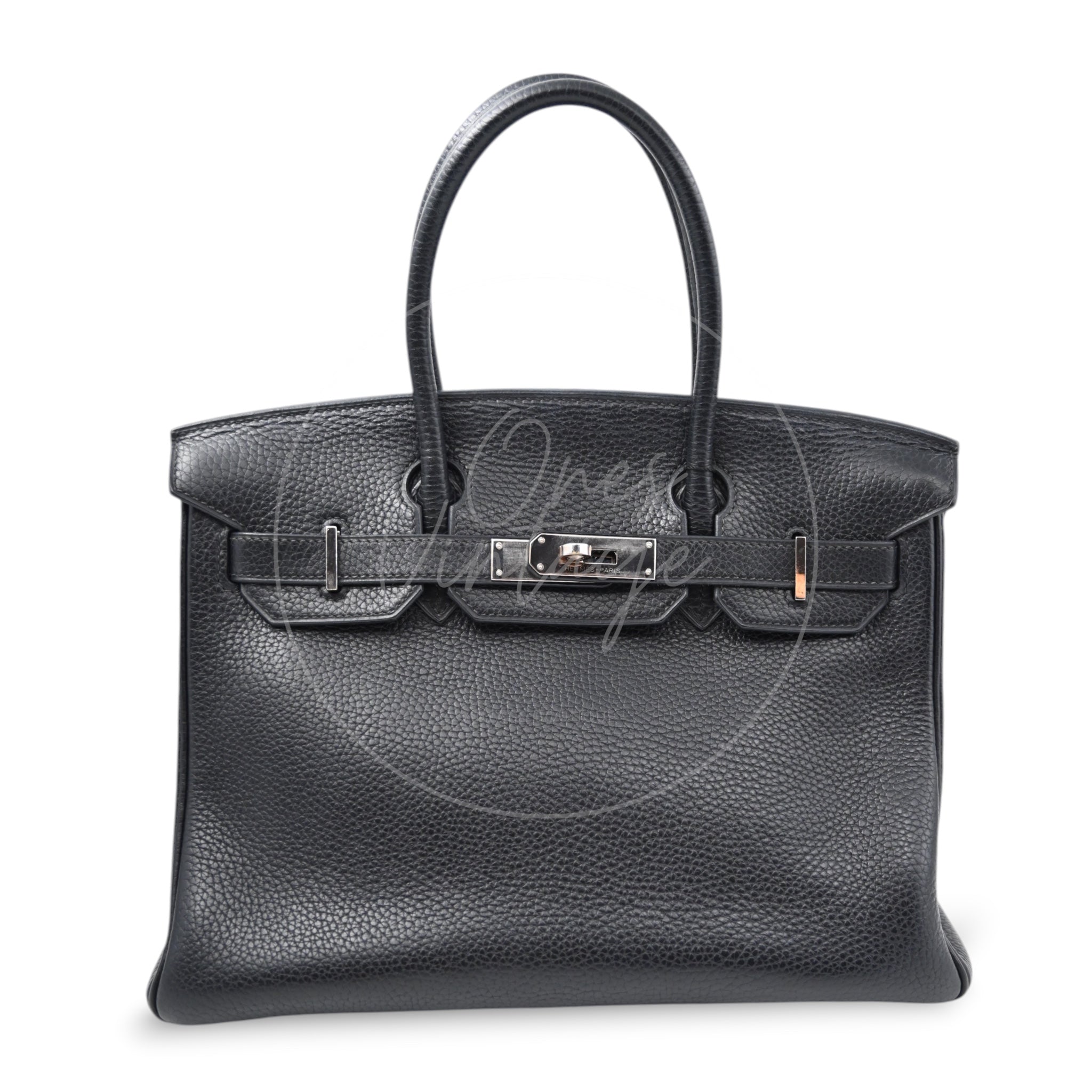 [Pre-owned] Hermes Birkin 30 BK30 Black Stamp Square I