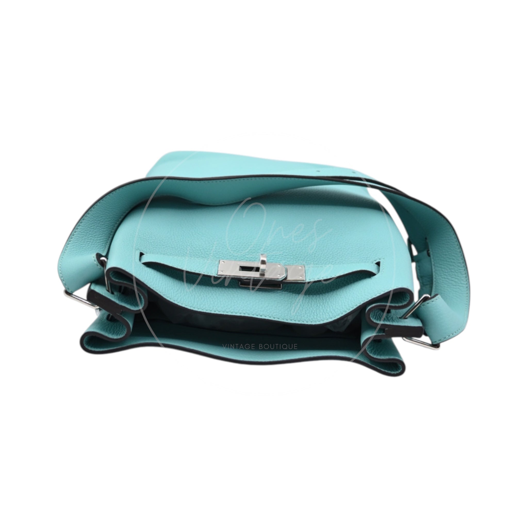 [Pre-owned] Hermes So Kelly 22 Bleu Atoll Stamp T PHW