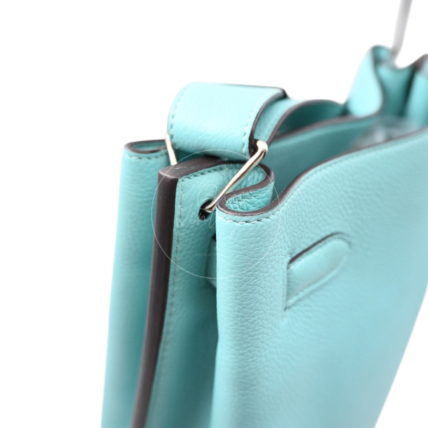 [Pre-owned] Hermes So Kelly 22 Bleu Atoll Stamp T PHW