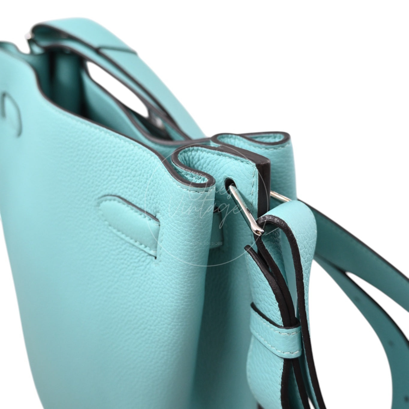 [Pre-owned] Hermes So Kelly 22 Bleu Atoll Stamp T PHW