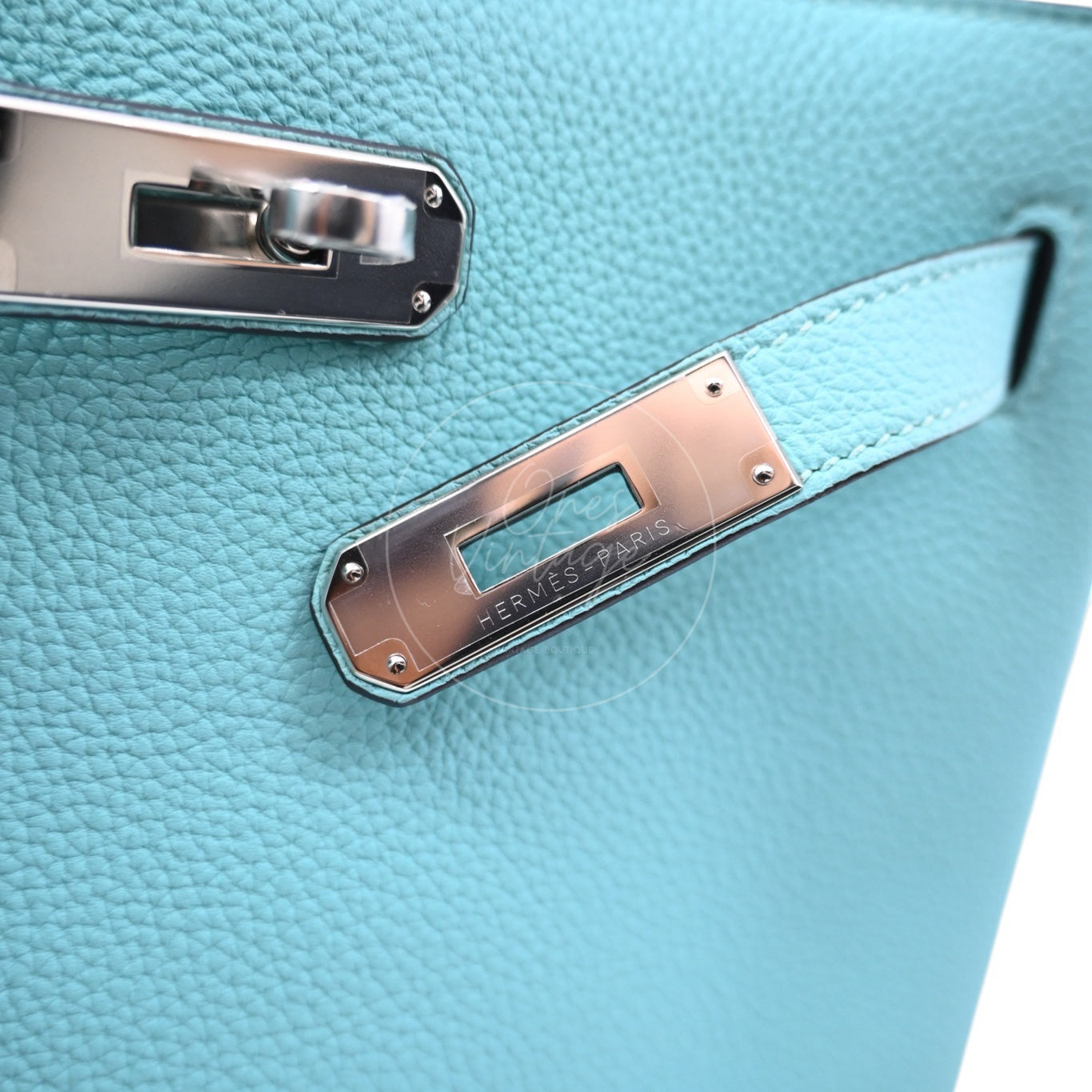 [Pre-owned] Hermes So Kelly 22 Bleu Atoll Stamp T PHW