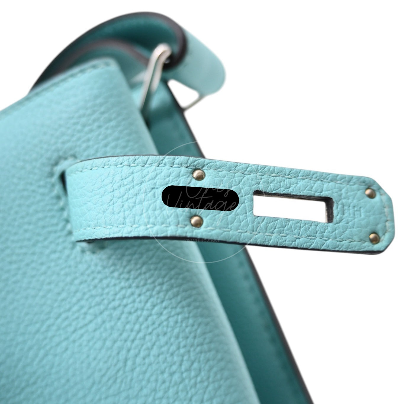 [Pre-owned] Hermes So Kelly 22 Bleu Atoll Stamp T PHW