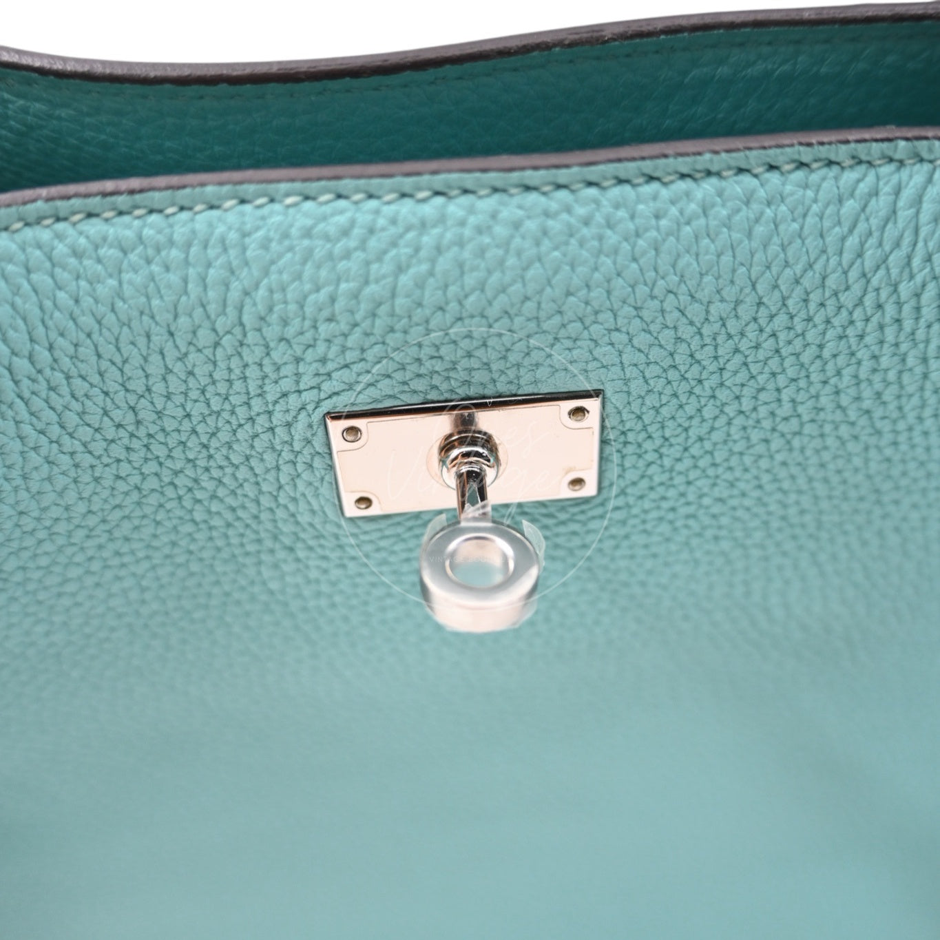 [Pre-owned] Hermes So Kelly 22 Bleu Atoll Stamp T PHW