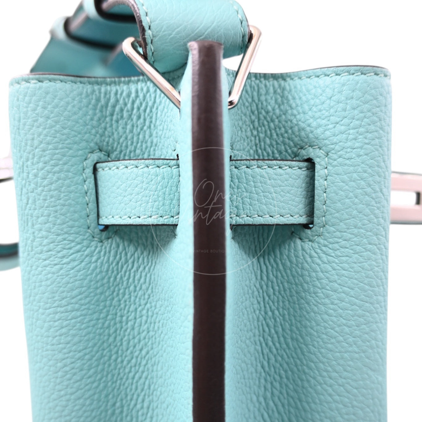 [Pre-owned] Hermes So Kelly 22 Bleu Atoll Stamp T PHW