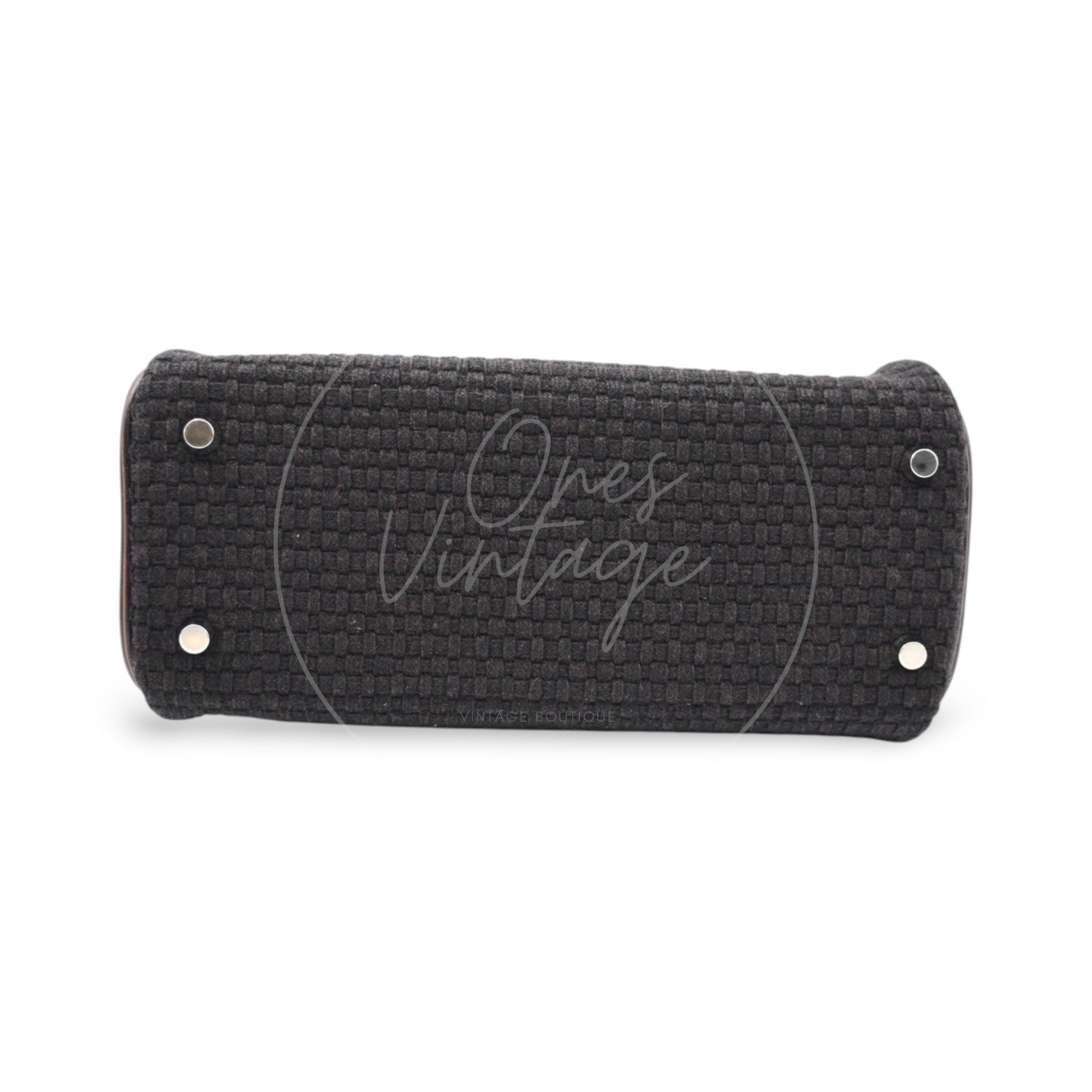 [Pre-Owned] Hermes Kelly Sport 24 Brown Swift and Wool Toresage PHW Stamp Square E