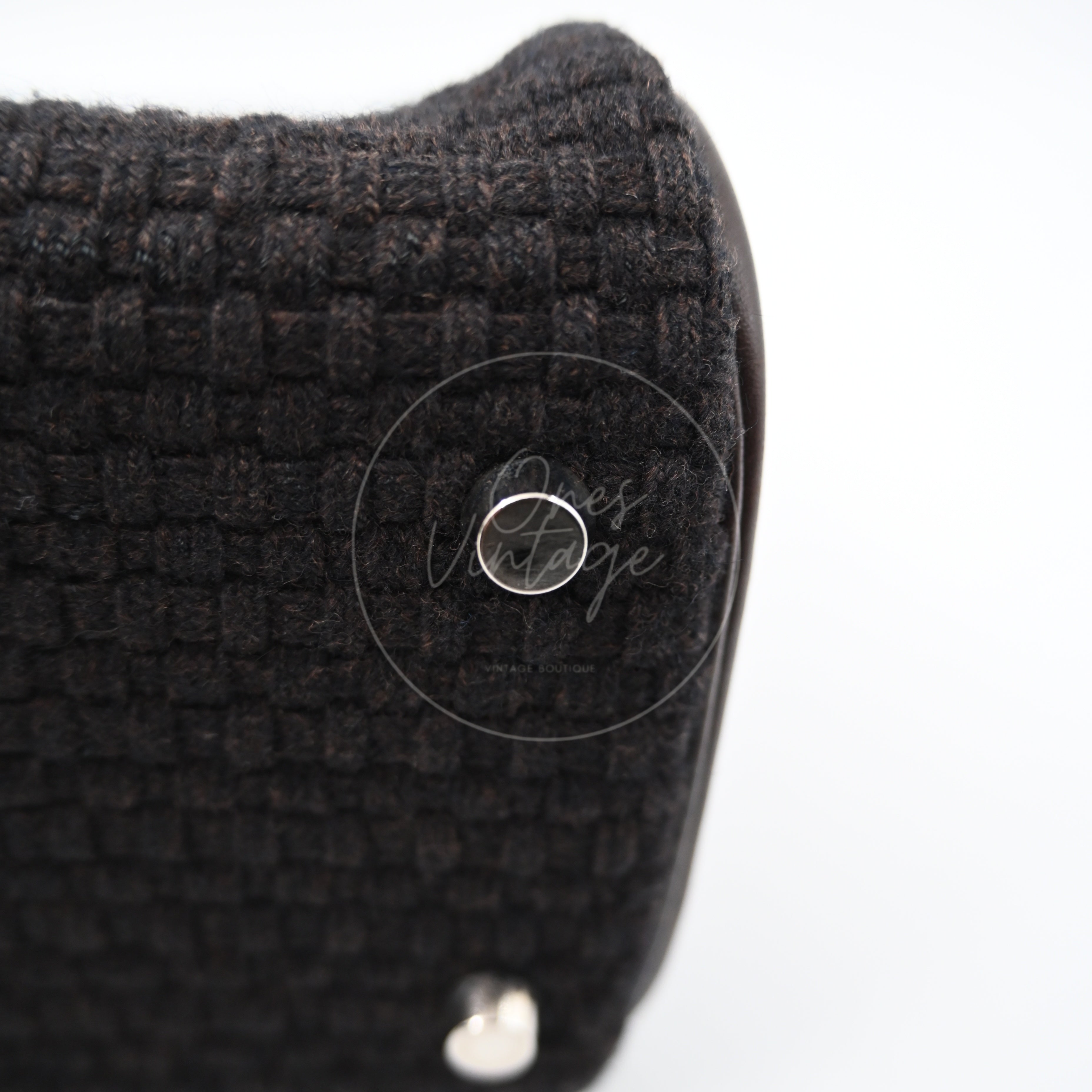 [Pre-Owned] Hermes Kelly Sport 24 Brown Swift and Wool Toresage PHW Stamp Square E